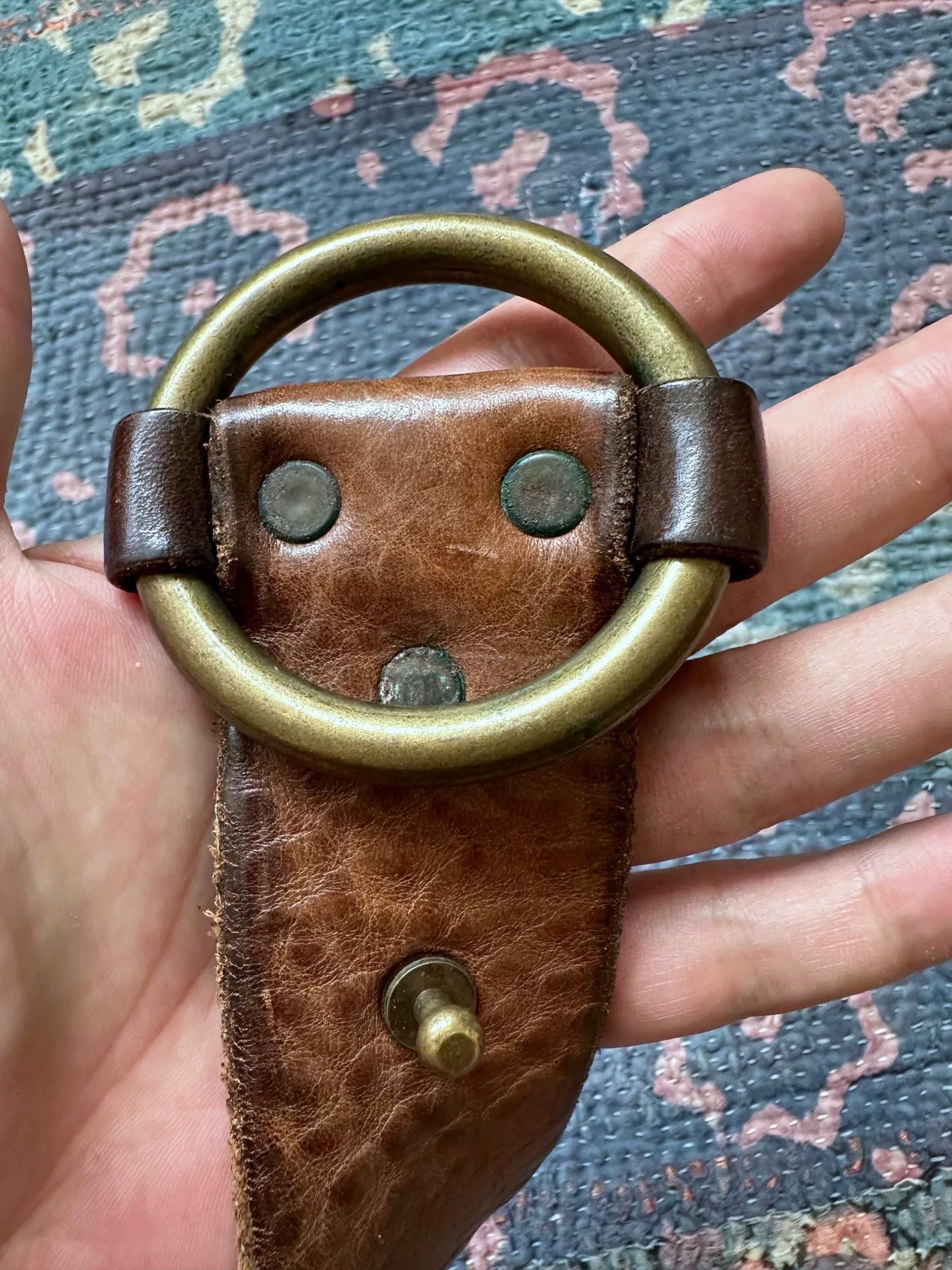 RRL Ralph Lauren Italian Round Buckle Leather Belt Size ONE SIZE - 4 Thumbnail