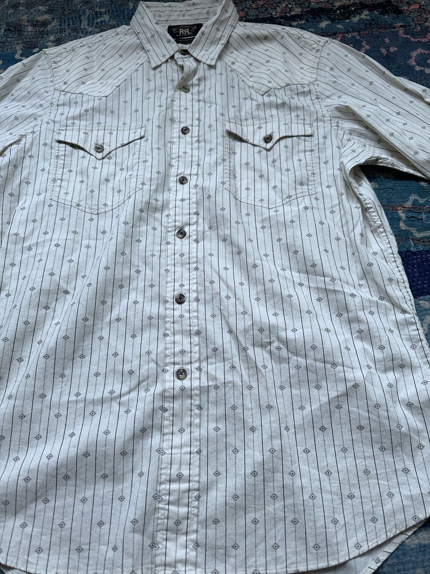 RRL Ralph Lauren RRL Western Print Striped Shirt Size US L / EU 52-54 / 3 - 3 Thumbnail