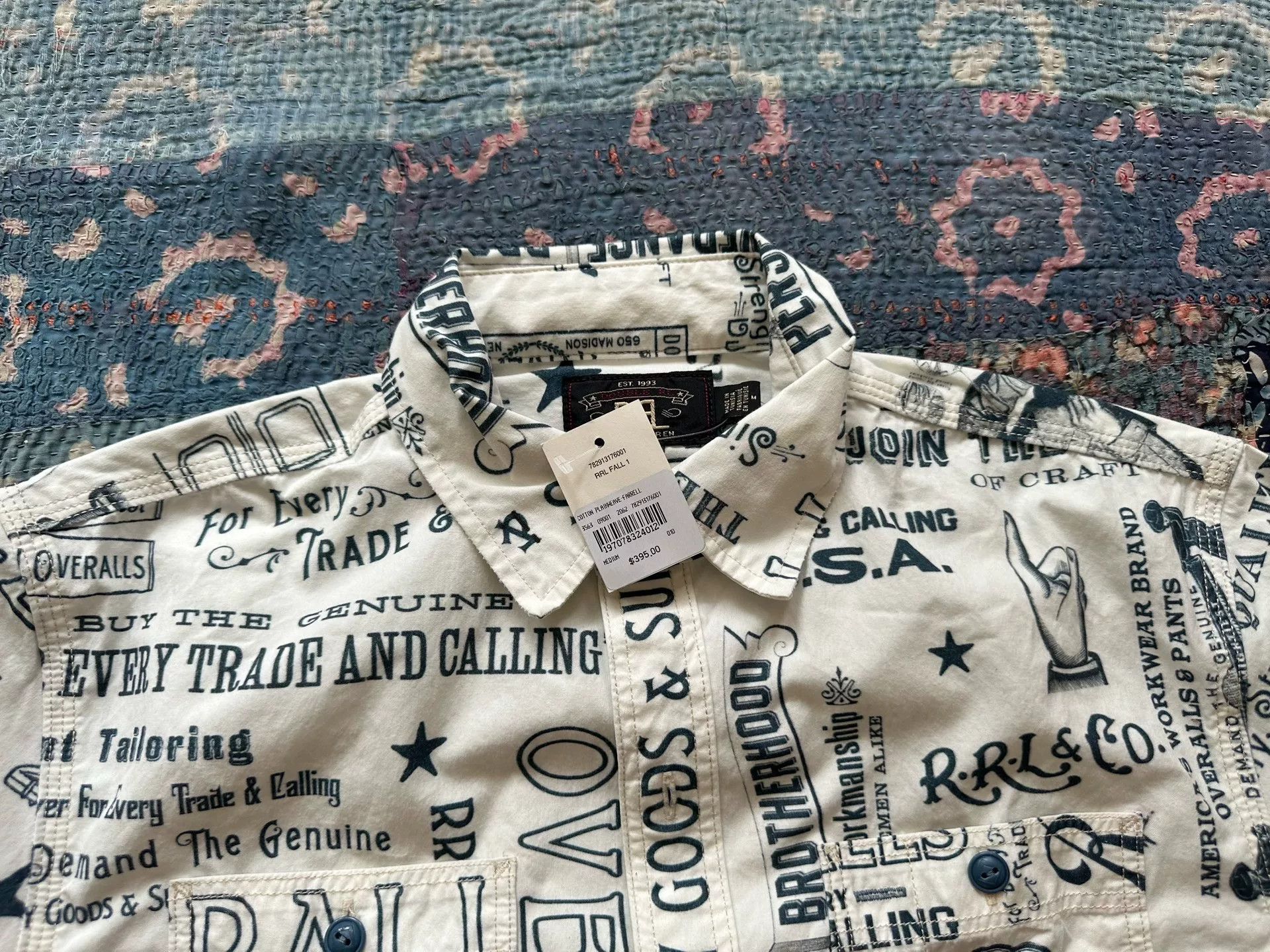RRL Ralph Lauren RRL Graffiti Utility Shirt Size US M / EU 48-50 / 2 - 3 Thumbnail
