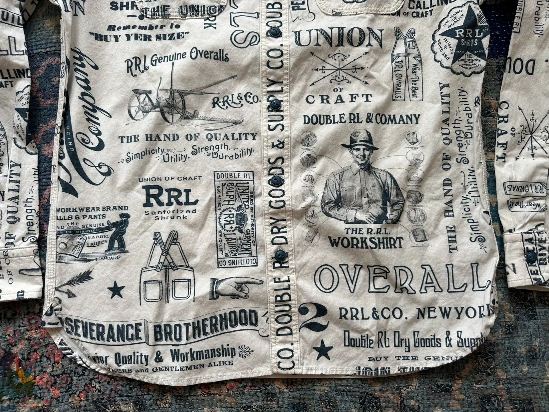 RRL Ralph Lauren RRL Graffiti Utility Shirt Size US M / EU 48-50 / 2 - 4 Thumbnail
