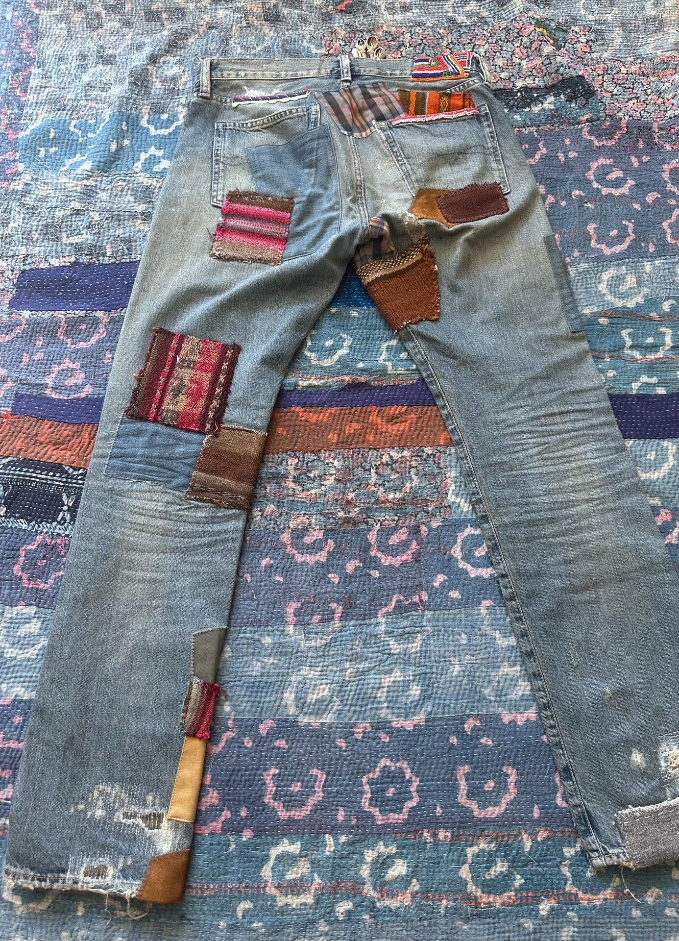 RRL Ralph Lauren Polo Ralph Lauren Patchwork Denim Jeans Size US 29 - 2 Thumbnail