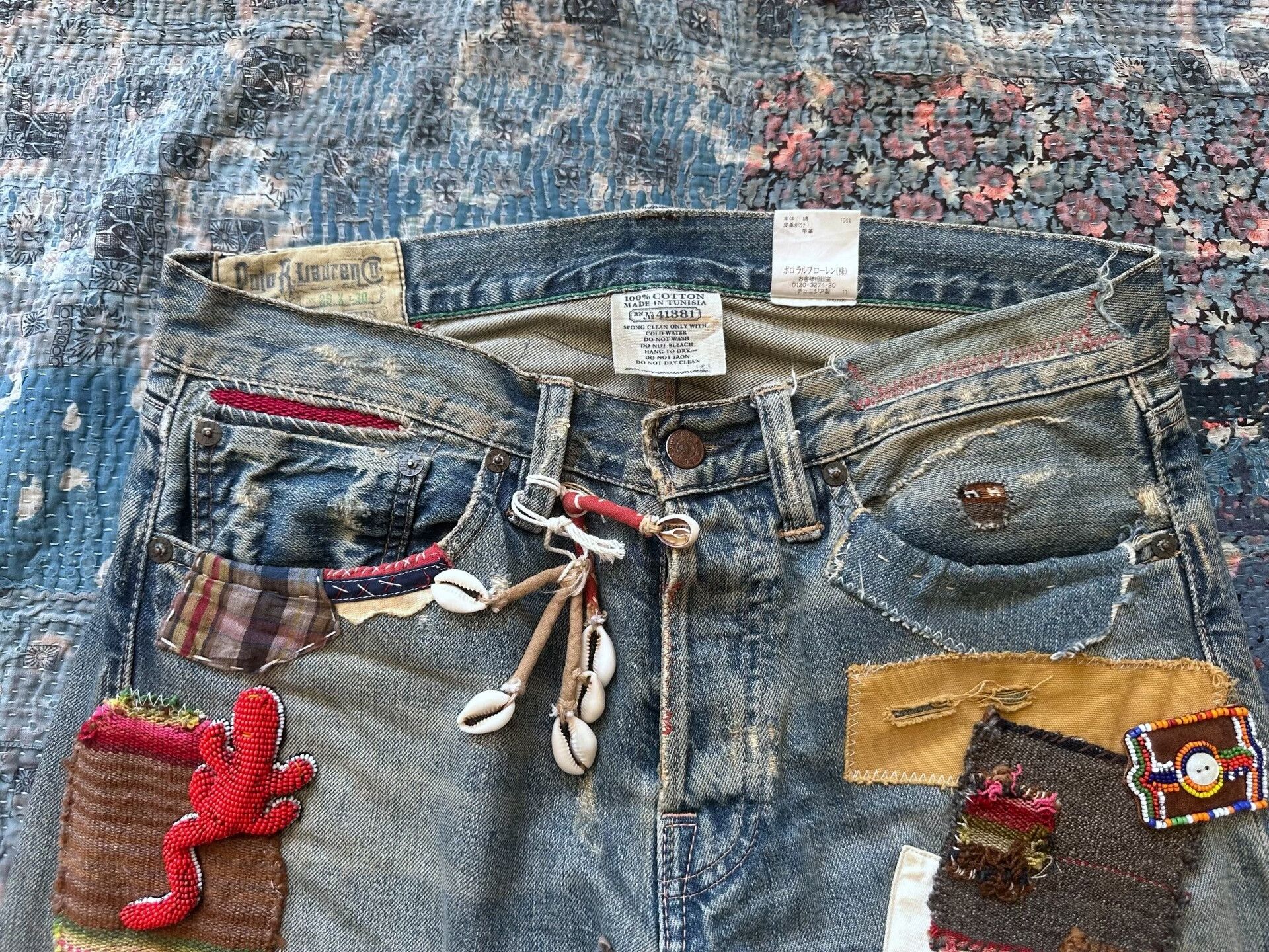 RRL Ralph Lauren Polo Ralph Lauren Patchwork Denim Jeans Size US 29 - 3 Thumbnail