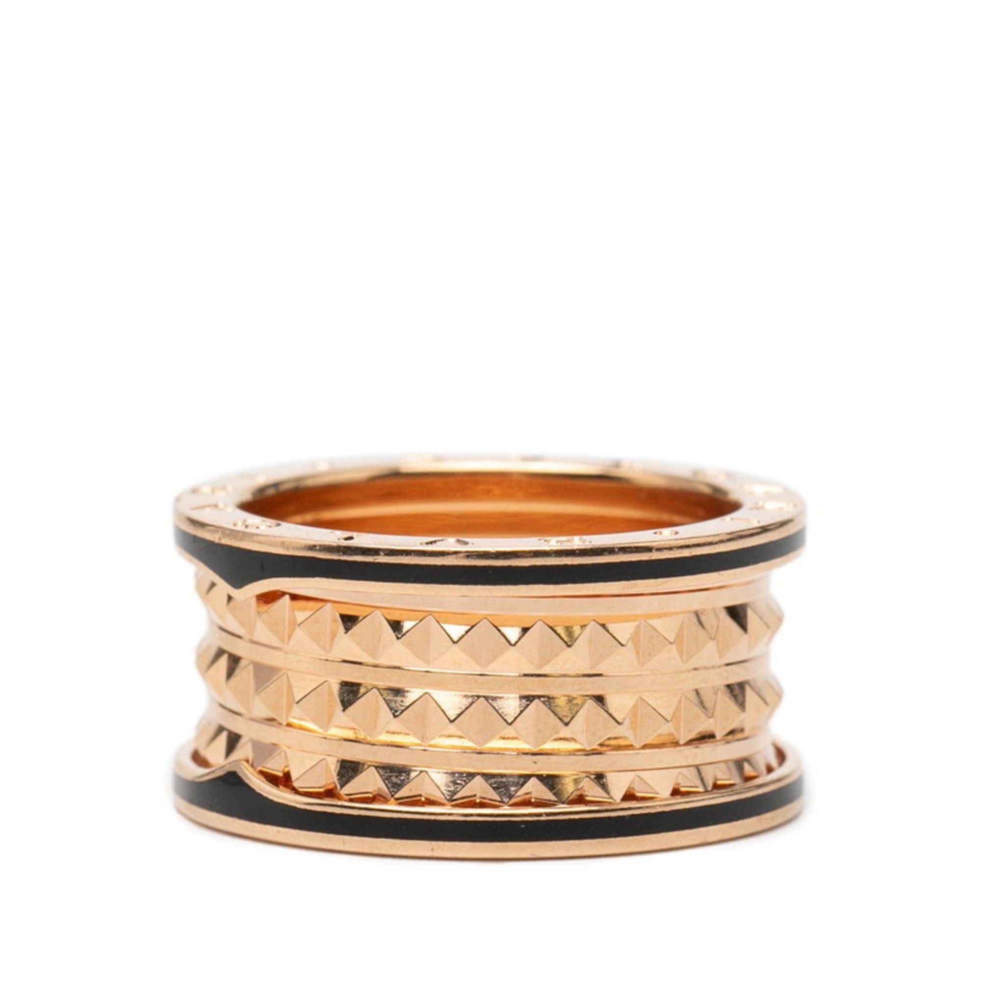 Bvlgari BVLGARI B.zero1 Rock 4-Band Ring #60 in Gold, Black, 18K PG, Pink and Ceramic for Men Size ONE SIZE - 3 Thumbnail