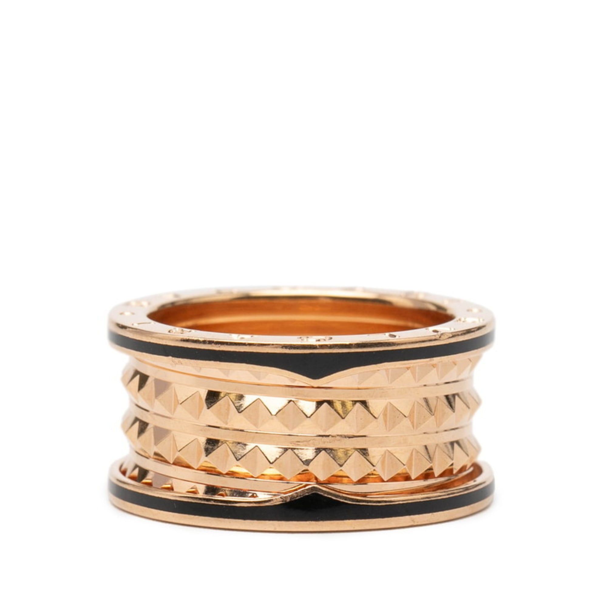 Bvlgari BVLGARI B.zero1 Rock 4-Band Ring #60 in Gold, Black, 18K PG, Pink and Ceramic for Men Size ONE SIZE - 4 Thumbnail