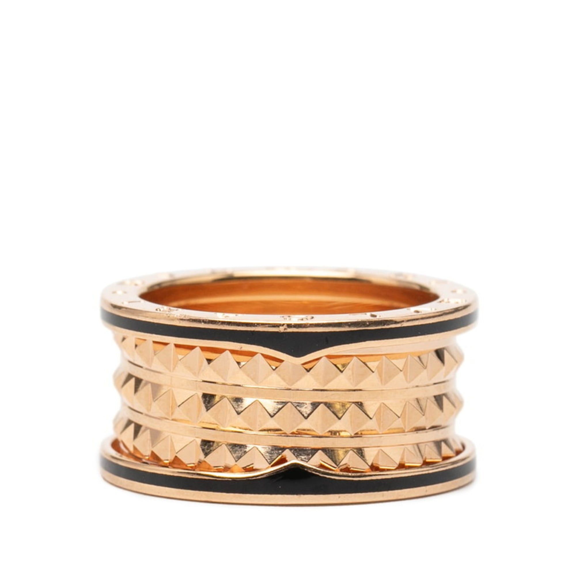 Bvlgari BVLGARI B.zero1 Rock 4-Band Ring #60 in Gold, Black, 18K PG, Pink and Ceramic for Men Size ONE SIZE - 2 Thumbnail