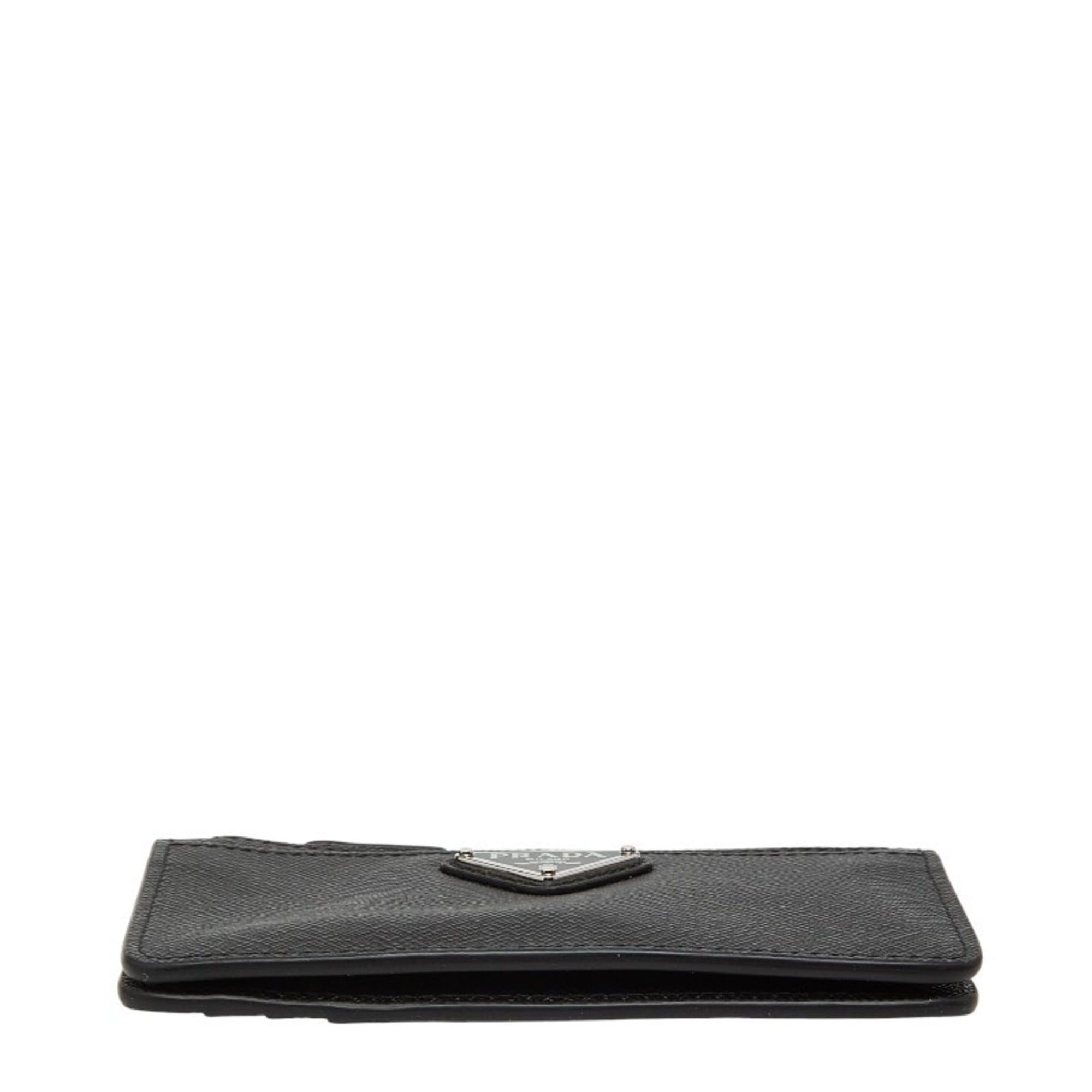 Prada Prada Triangle Logo Plate Wallet/Coin Case/Business Card Case 2MC084 Black Saffiano Leather Women's PRADA Size ONE SIZE - 3 Thumbnail