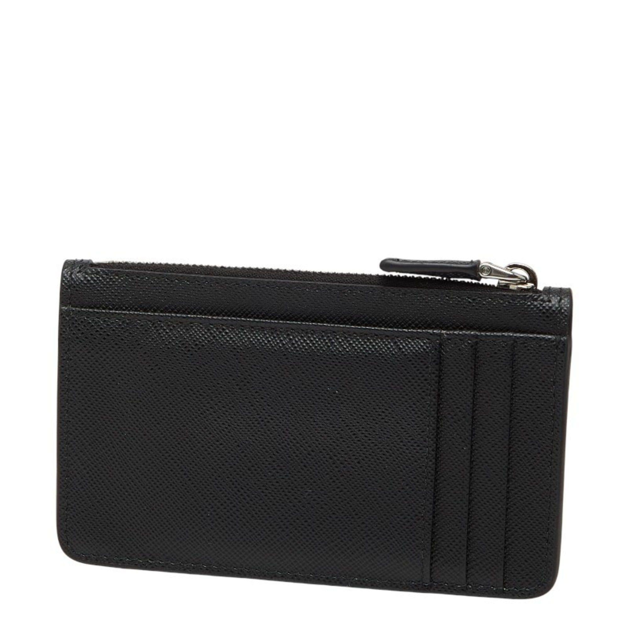 Prada Prada Triangle Logo Plate Wallet/Coin Case/Business Card Case 2MC084 Black Saffiano Leather Women's PRADA Size ONE SIZE - 2 Thumbnail