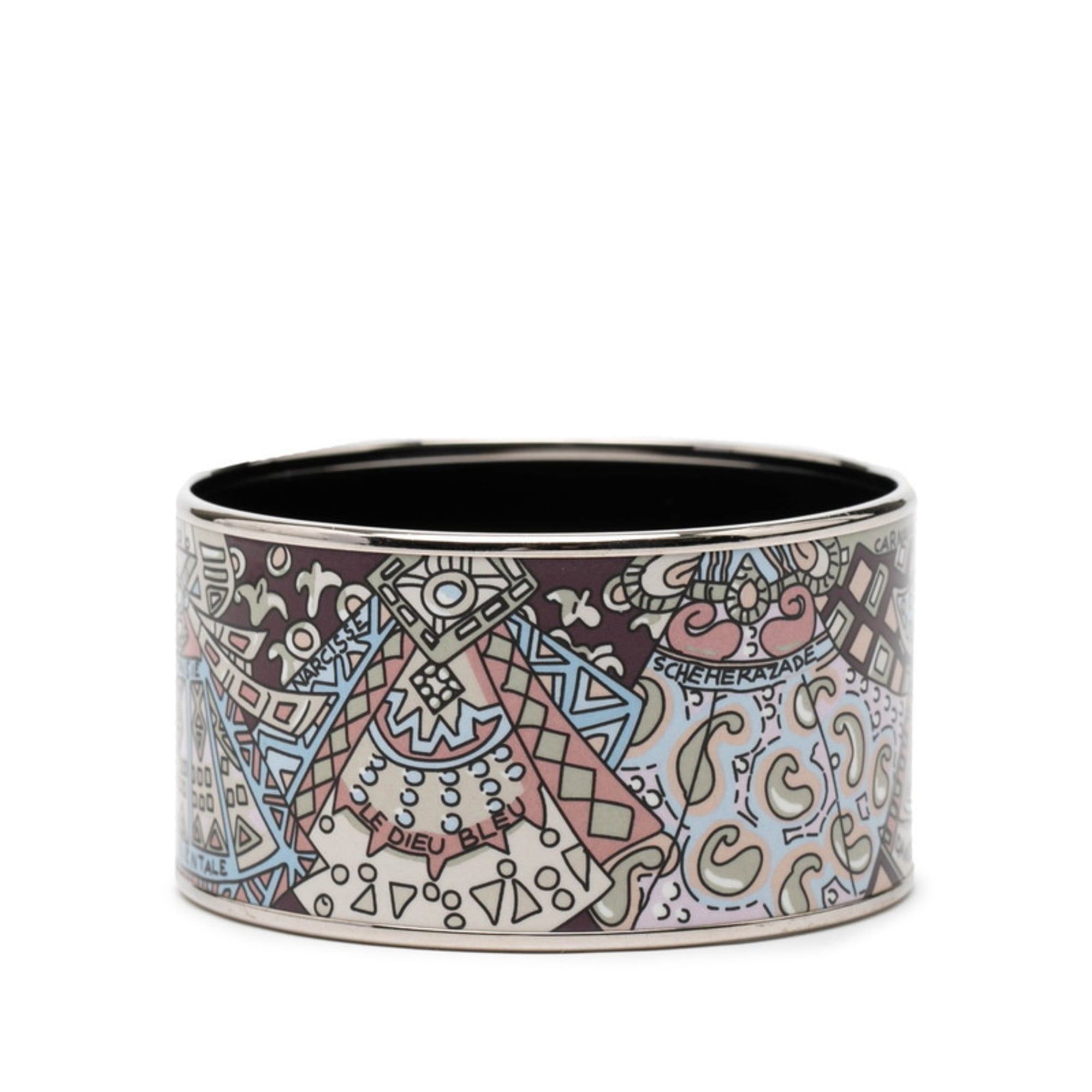Hermes Hermes TGM Enamel Cloisonne Bangle in Silver and Multicolor Metal for Women Size ONE SIZE - 3 Thumbnail