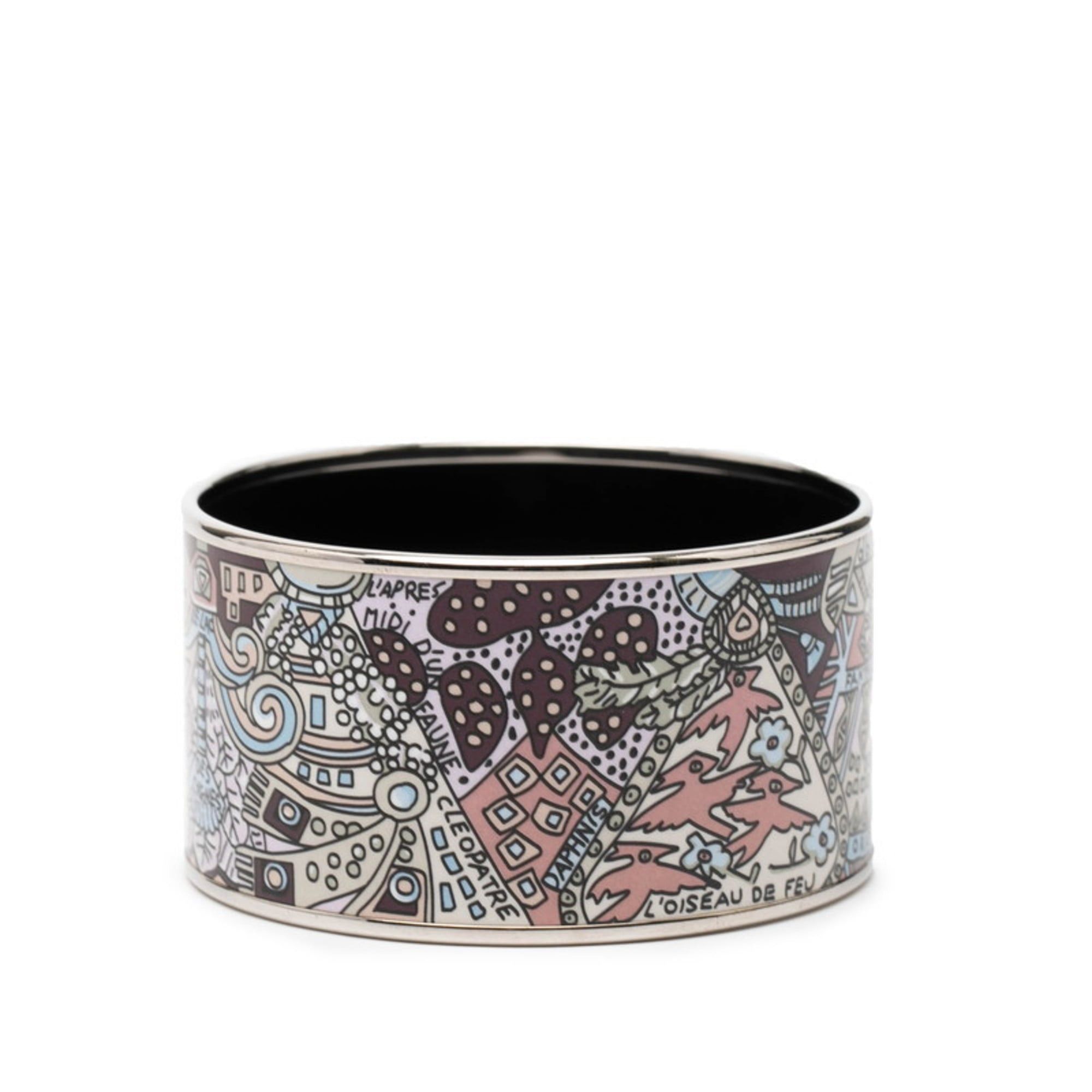 Hermes Hermes TGM Enamel Cloisonne Bangle in Silver and Multicolor Metal for Women Size ONE SIZE - 2 Thumbnail