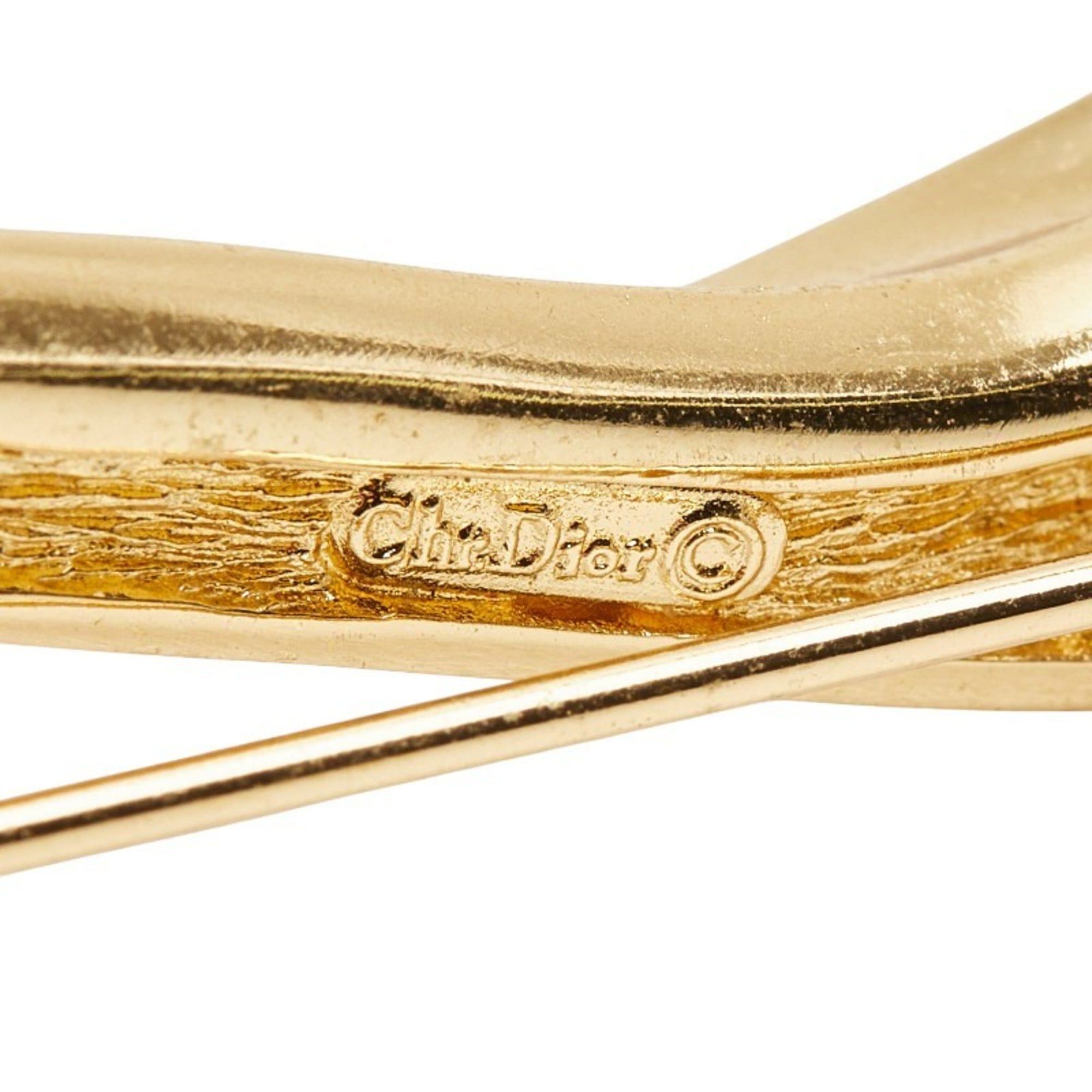 Dior Christian Dior Dior Brooch Gold Plated Rhinestones Women's Size ONE SIZE - 3 Thumbnail