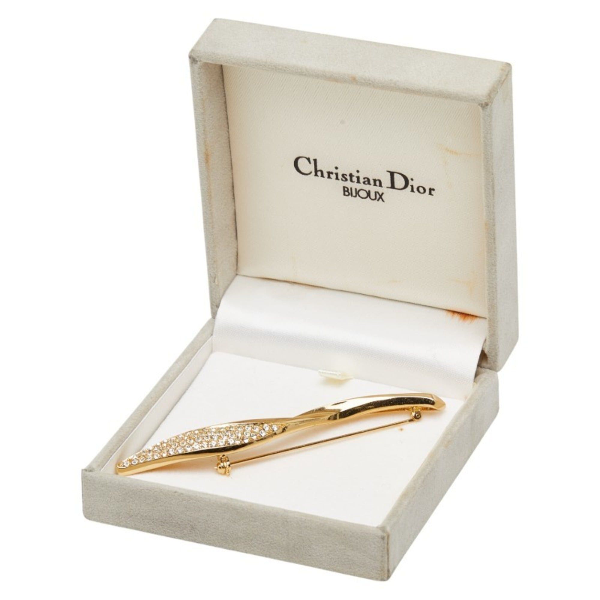 Dior Christian Dior Dior Brooch Gold Plated Rhinestones Women's Size ONE SIZE - 4 Thumbnail