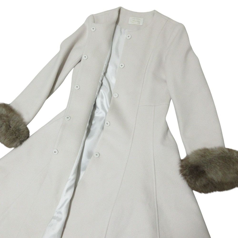 Other Other Aveniretoile Fur Cuffs No Collar Flare Long Coat Fur Outerwear DUTY FREE for USA Size ONE SIZE - 6 Thumbnail