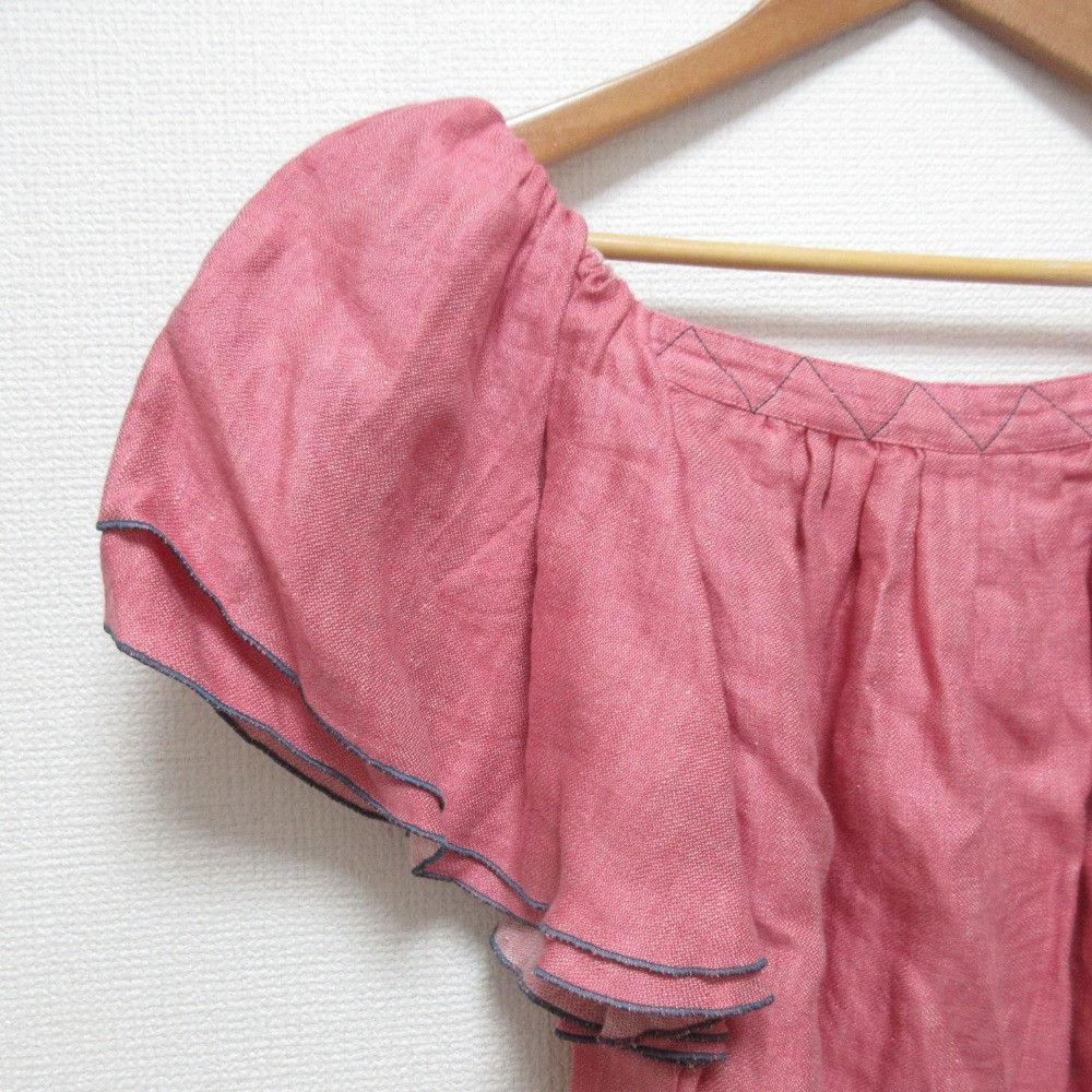 Other Other MYLAN Linen Off Shoulder Gathered Blouse Textile Tops DUTY FREE for USA Size ONE SIZE - 5 Thumbnail