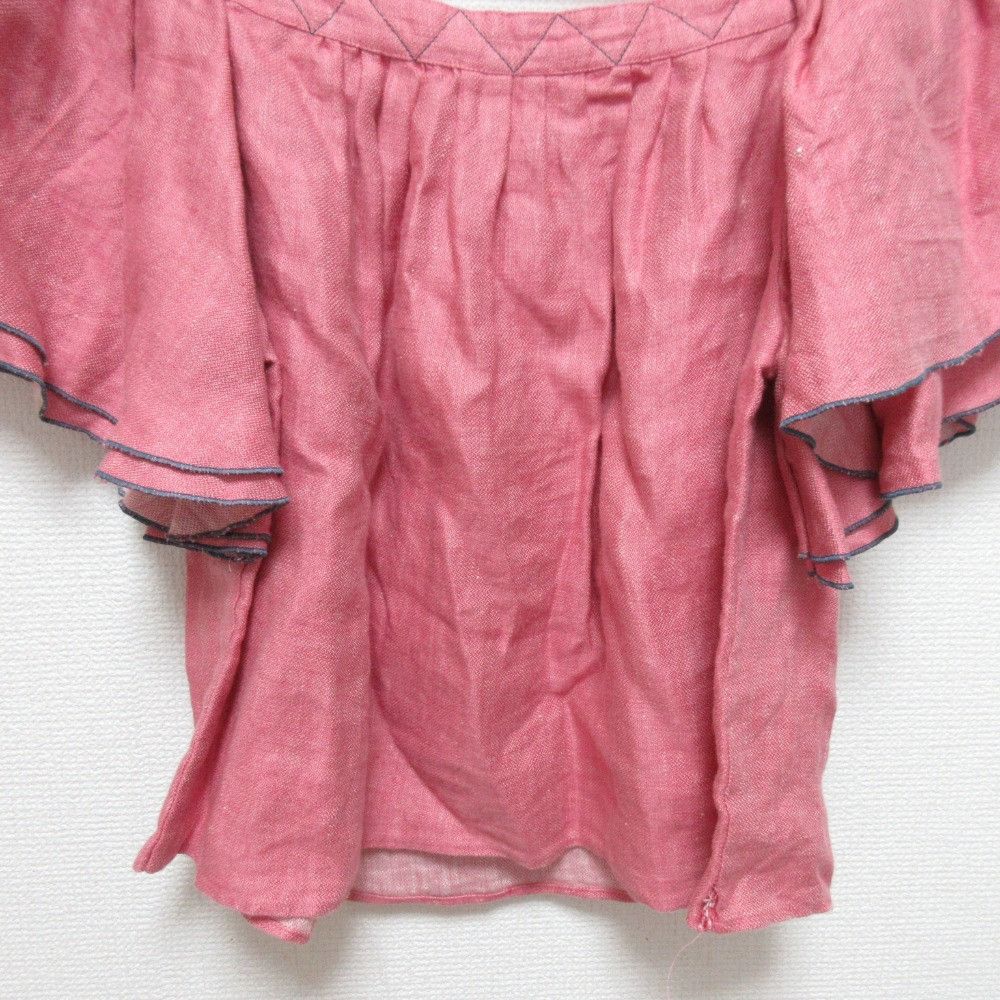 Other Other MYLAN Linen Off Shoulder Gathered Blouse Textile Tops DUTY FREE for USA Size ONE SIZE - 6 Thumbnail