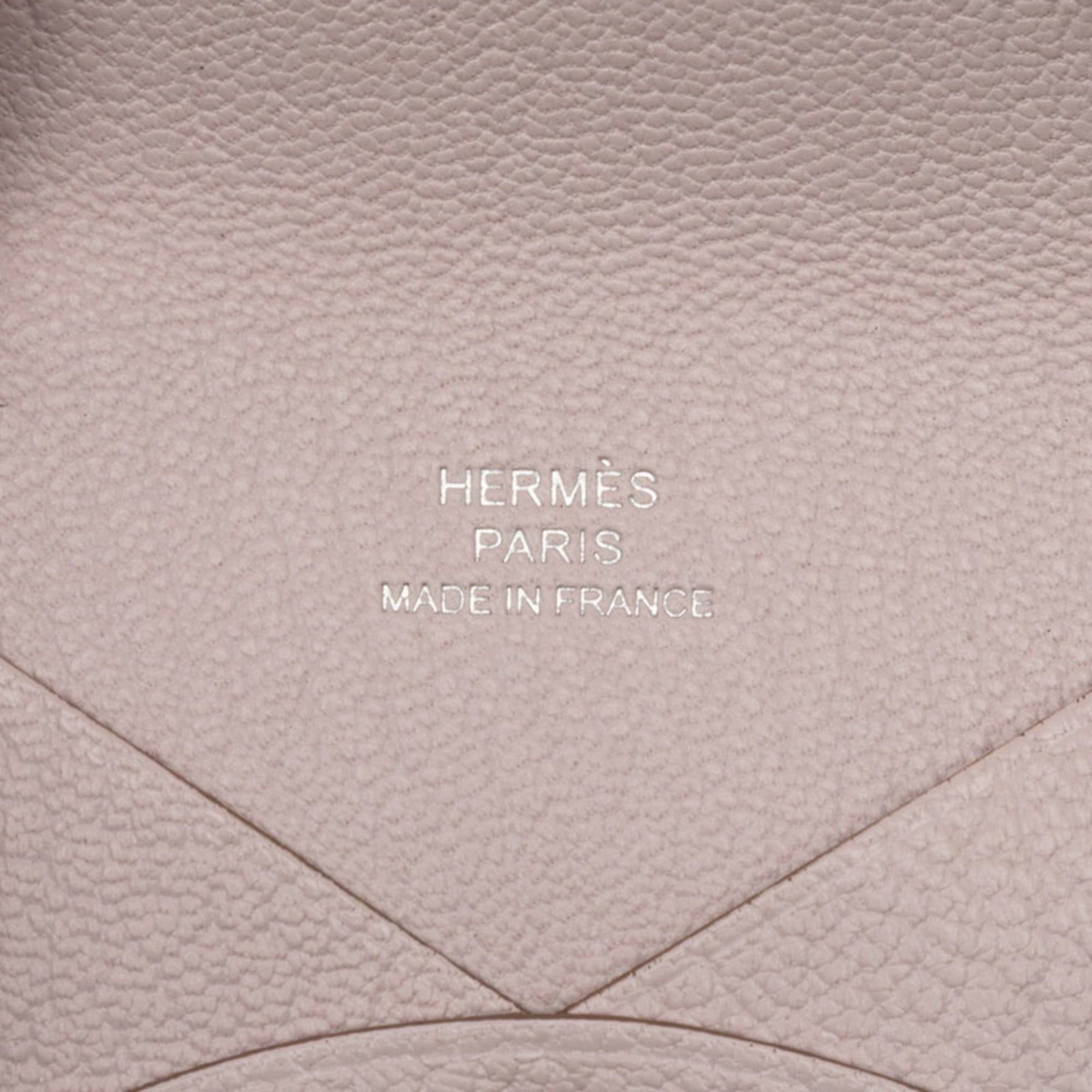 Hermes Hermes Hermès Calvi Business Card Case, Mauve Pale Pink Chevre Mysore, Women's Size ONE SIZE - 6 Thumbnail