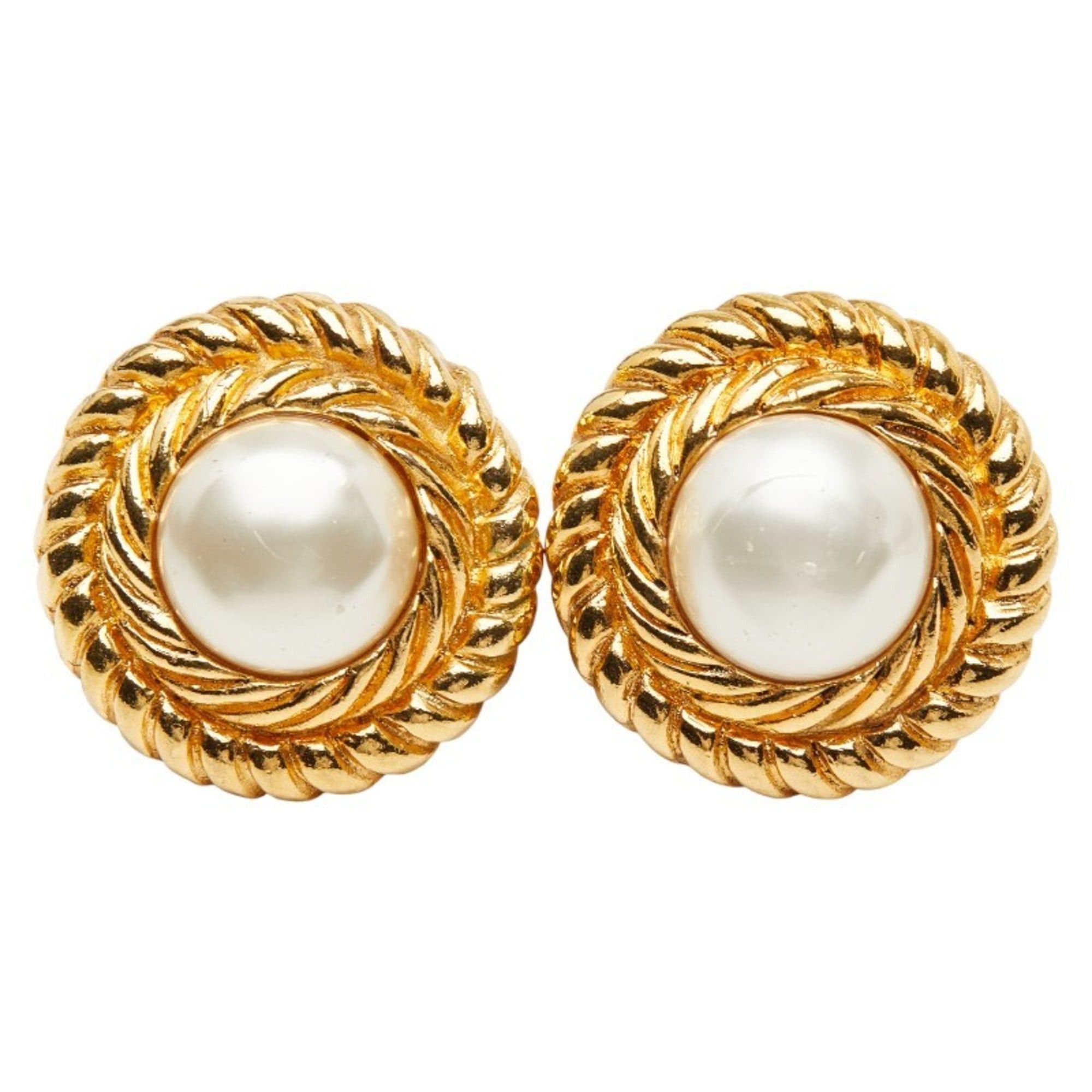 Chanel Chanel Earrings, Gold Plated, Faux Pearl, Women's, CHANEL Size ONE SIZE - 2 Thumbnail