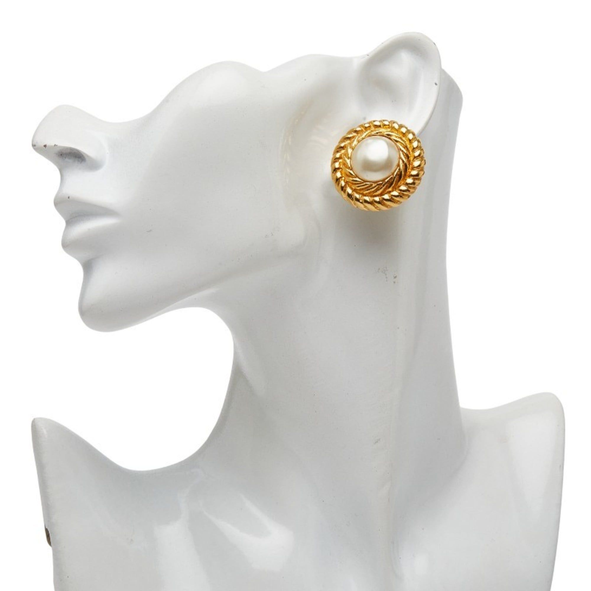 Chanel Chanel Earrings, Gold Plated, Faux Pearl, Women's, CHANEL Size ONE SIZE - 5 Thumbnail