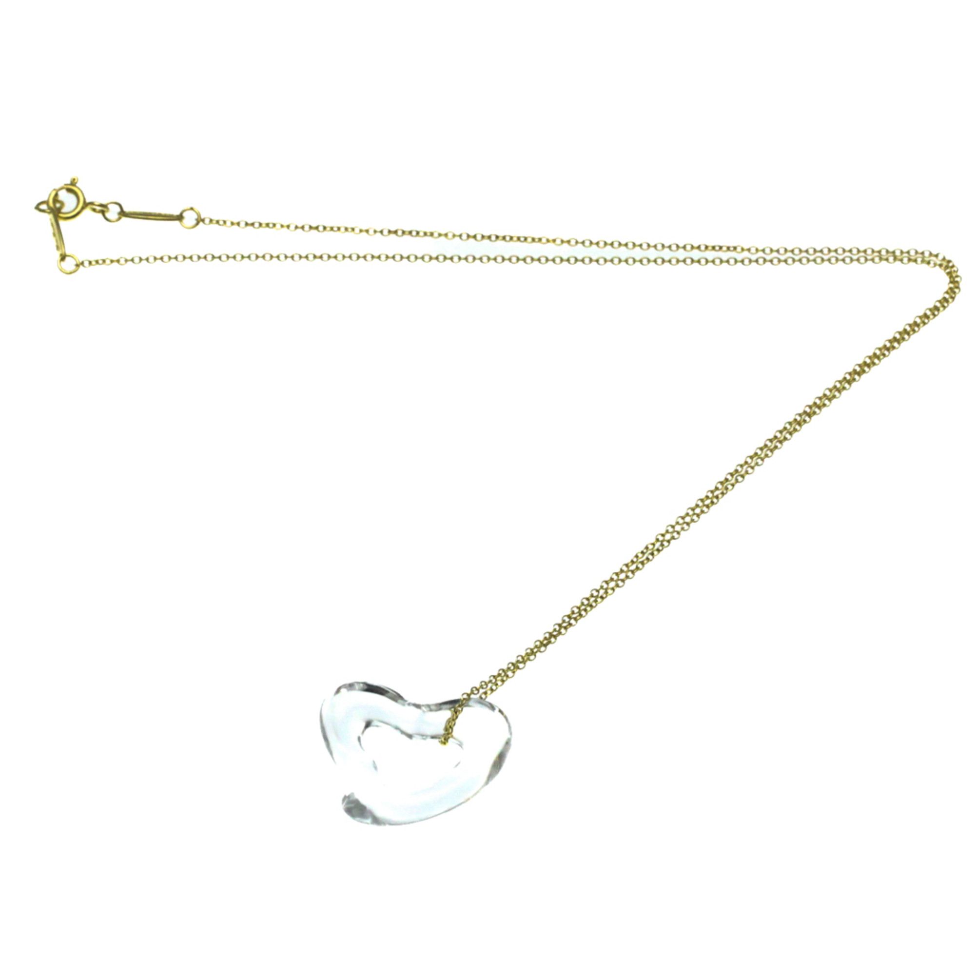 Tiffany & Co. Tiffany Open Heart Lock Crystal Necklace Yellow Gold (18K) Crystal Men,Women Fashion Pendant Necklace (Gold) Size ONE SIZE - 11 Thumbnail