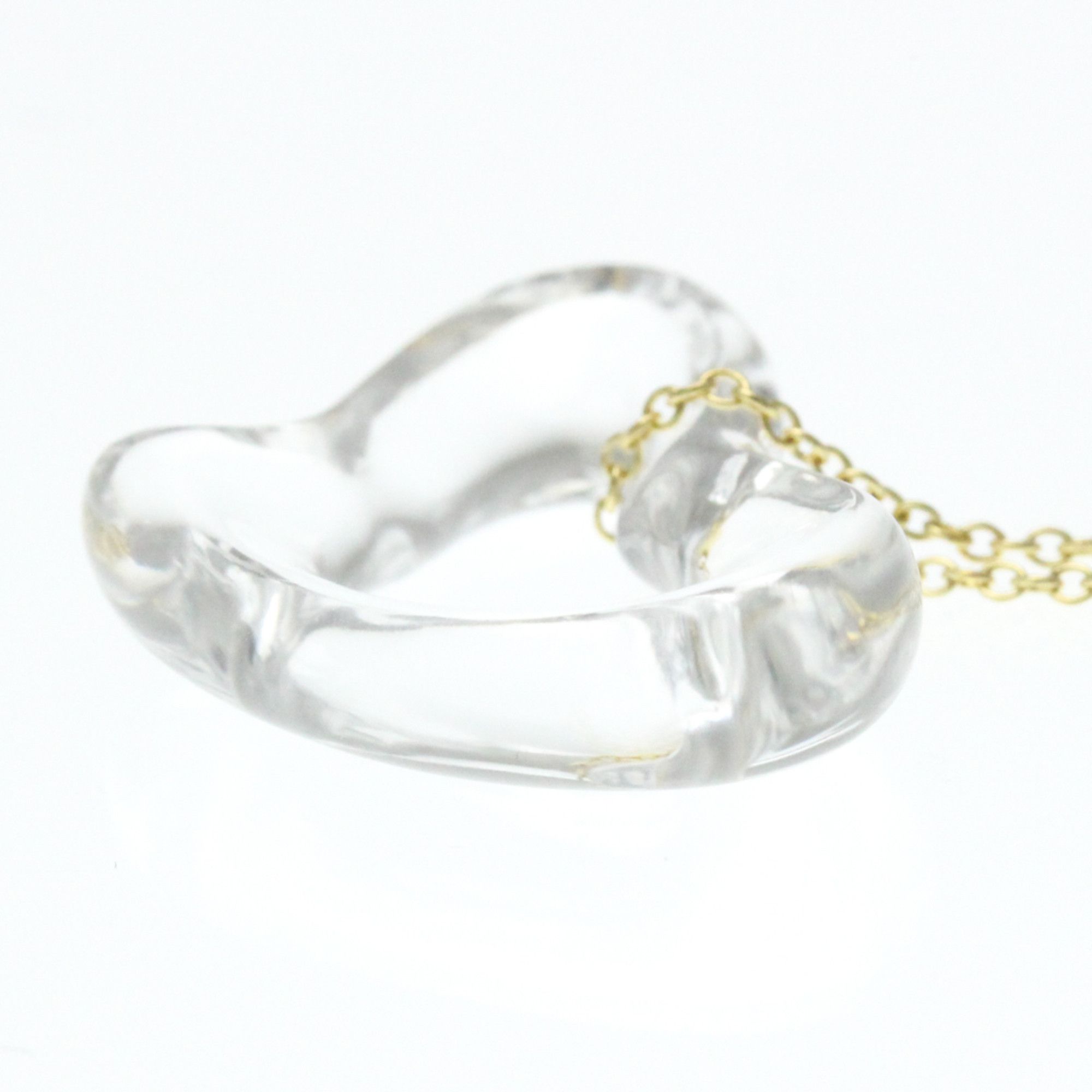 Tiffany & Co. Tiffany Open Heart Lock Crystal Necklace Yellow Gold (18K) Crystal Men,Women Fashion Pendant Necklace (Gold) Size ONE SIZE - 12 Thumbnail