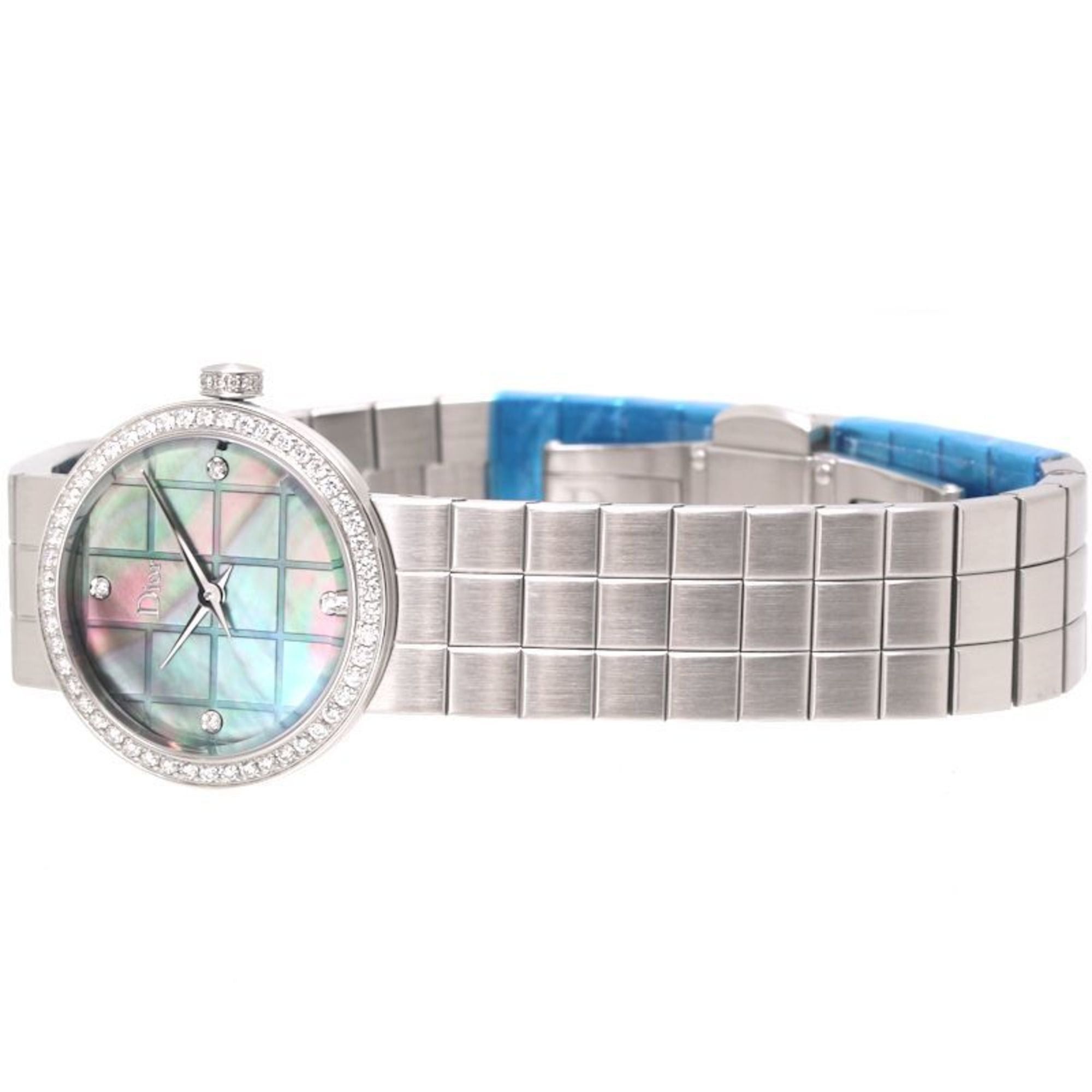 Dior Christian Dior La D de CD047110M002 Watch with 4 Diamonds and Diamond Bezel, Stainless Steel, Women's, 39934 Size ONE SIZE - 3 Thumbnail