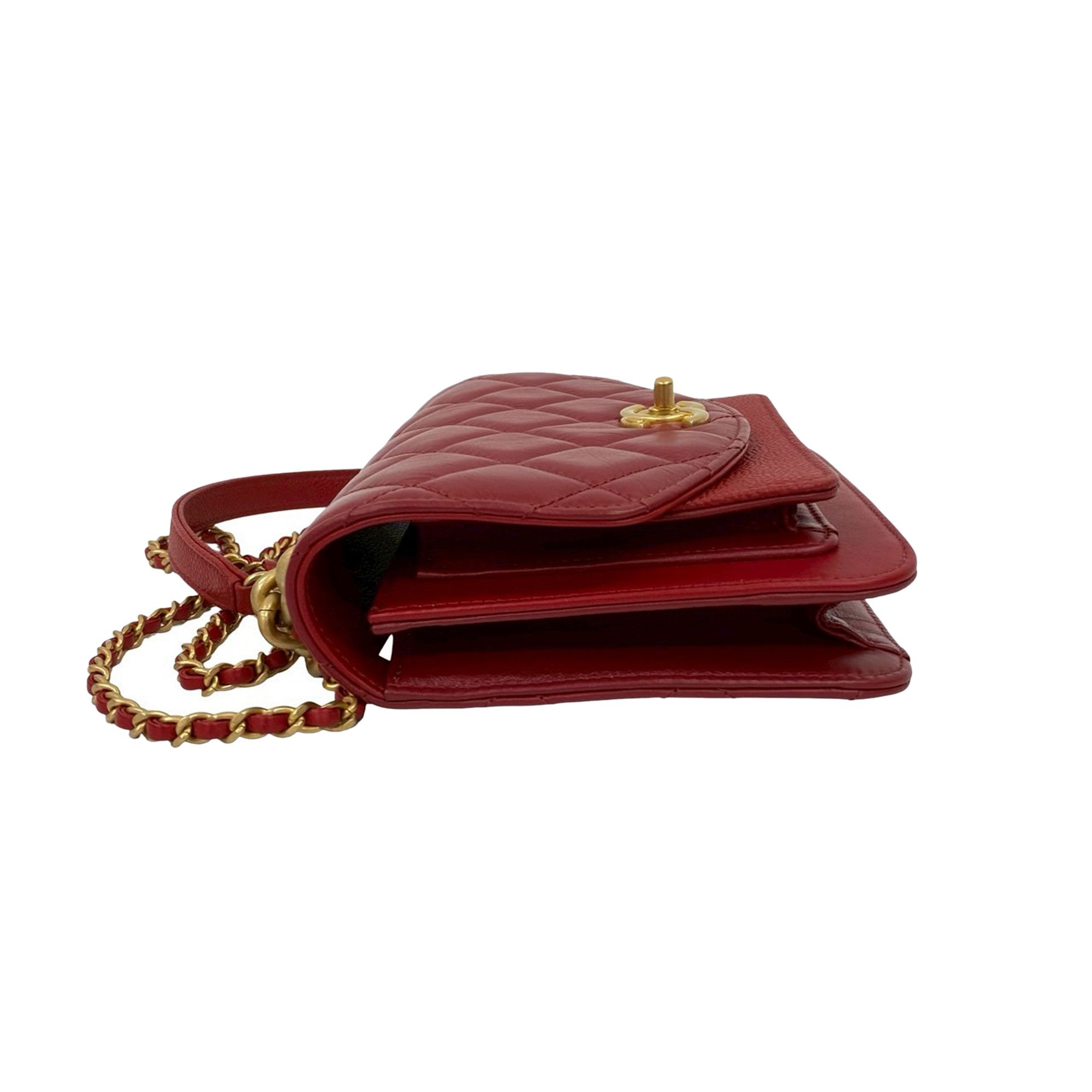 Chanel Chanel Mini Quilted Calfskin and Caviar Chain Handle Flap Size ONE SIZE - 6 Thumbnail