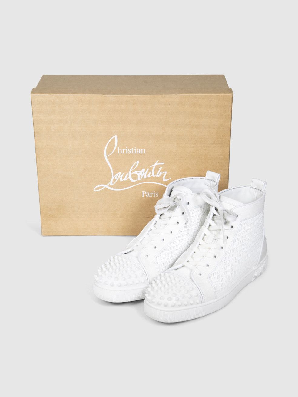 White Leather Lou Spikes Orlato Trainers