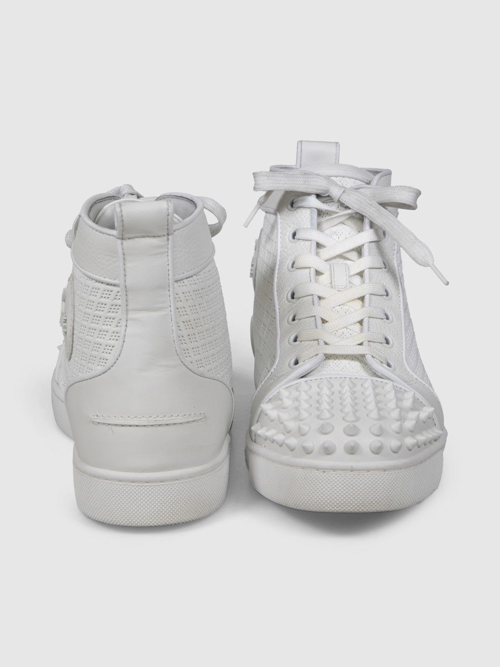 White Leather Lou Spikes Orlato Trainers