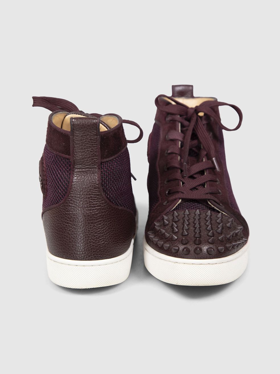 Christian Louboutin Purple Lou Spikes Orlato Trainers Size US 12 / IT 42 - 4 Thumbnail