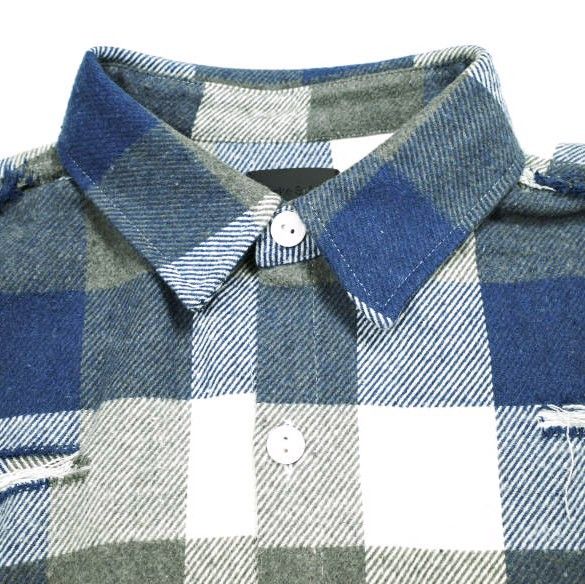 Other Other Danke Schon FLANNEL DAMAGE SHIRTS BLOCK Polyester Cotton Rayon Shirt Textile Tops UNS24033B-DS DUTY FREE for USA Size ONE SIZE - 4 Thumbnail