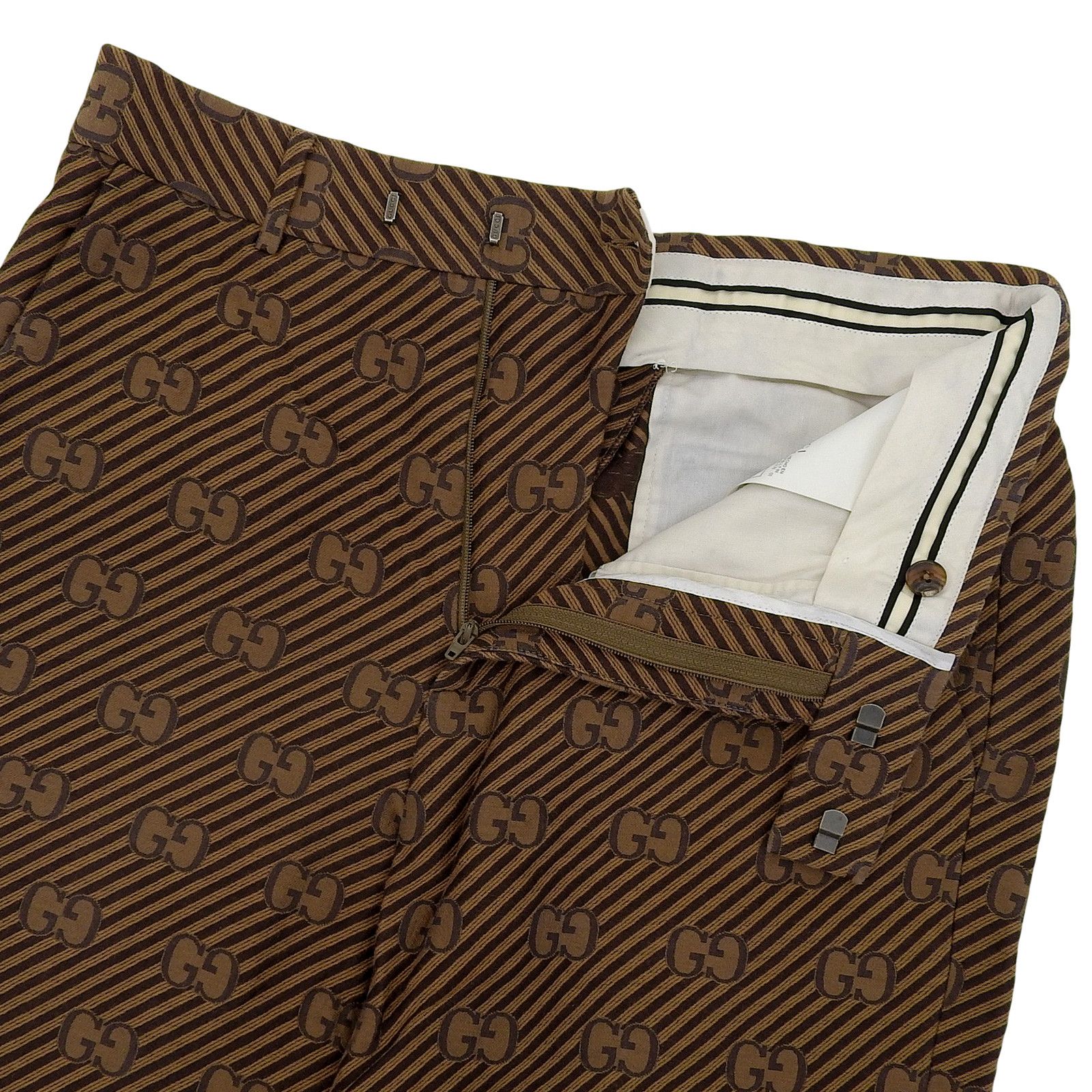 Gucci Gucci Gucci GG logo stripe pattern Cotton Silk Pants Textile Pants 630062 DUTY FREE for USA Size ONE SIZE - 3 Thumbnail