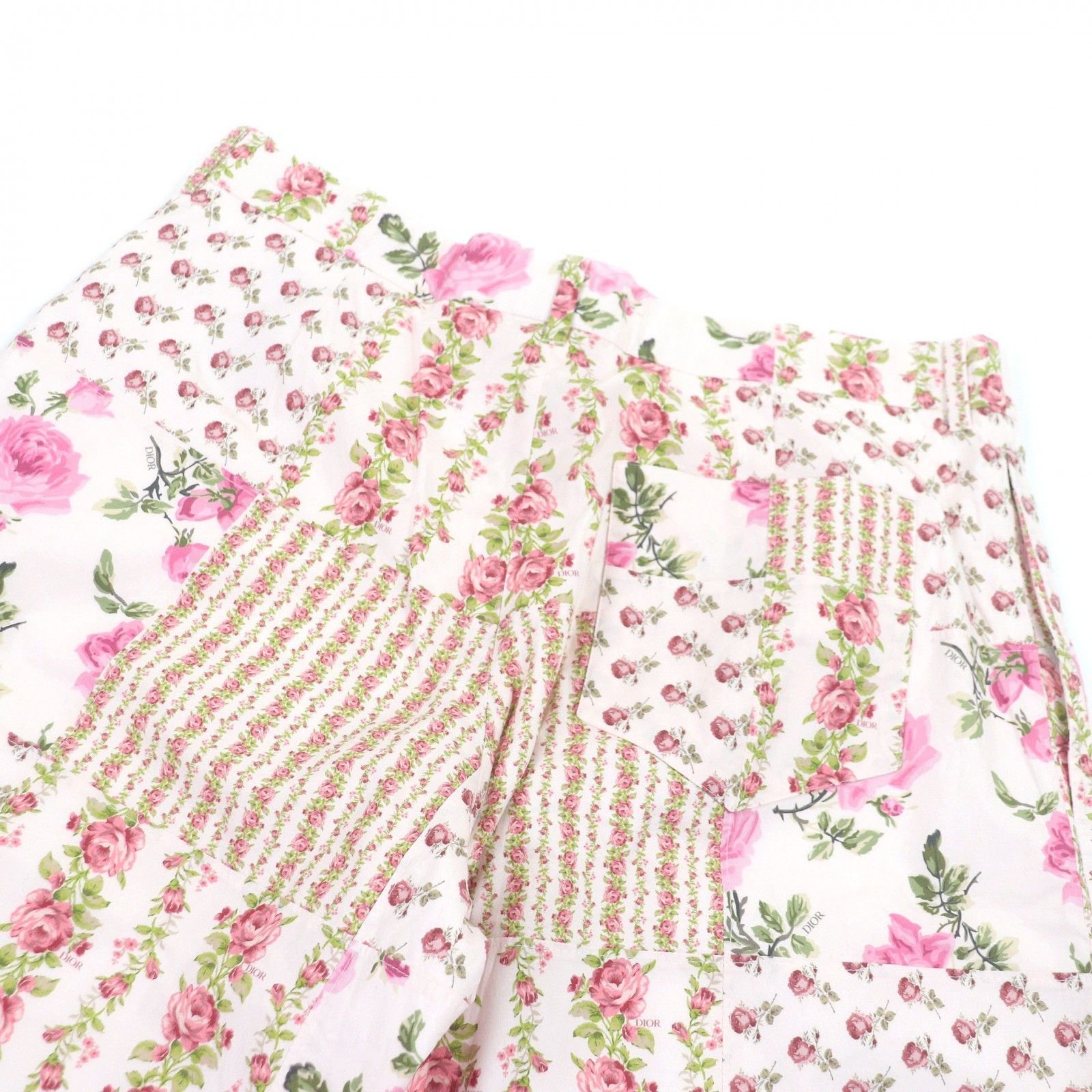 Dior Dior Dior Floral rose print Cotton Shorts Textile Shorts 293C170B5680 DUTY FREE for USA Size ONE SIZE - 4 Thumbnail