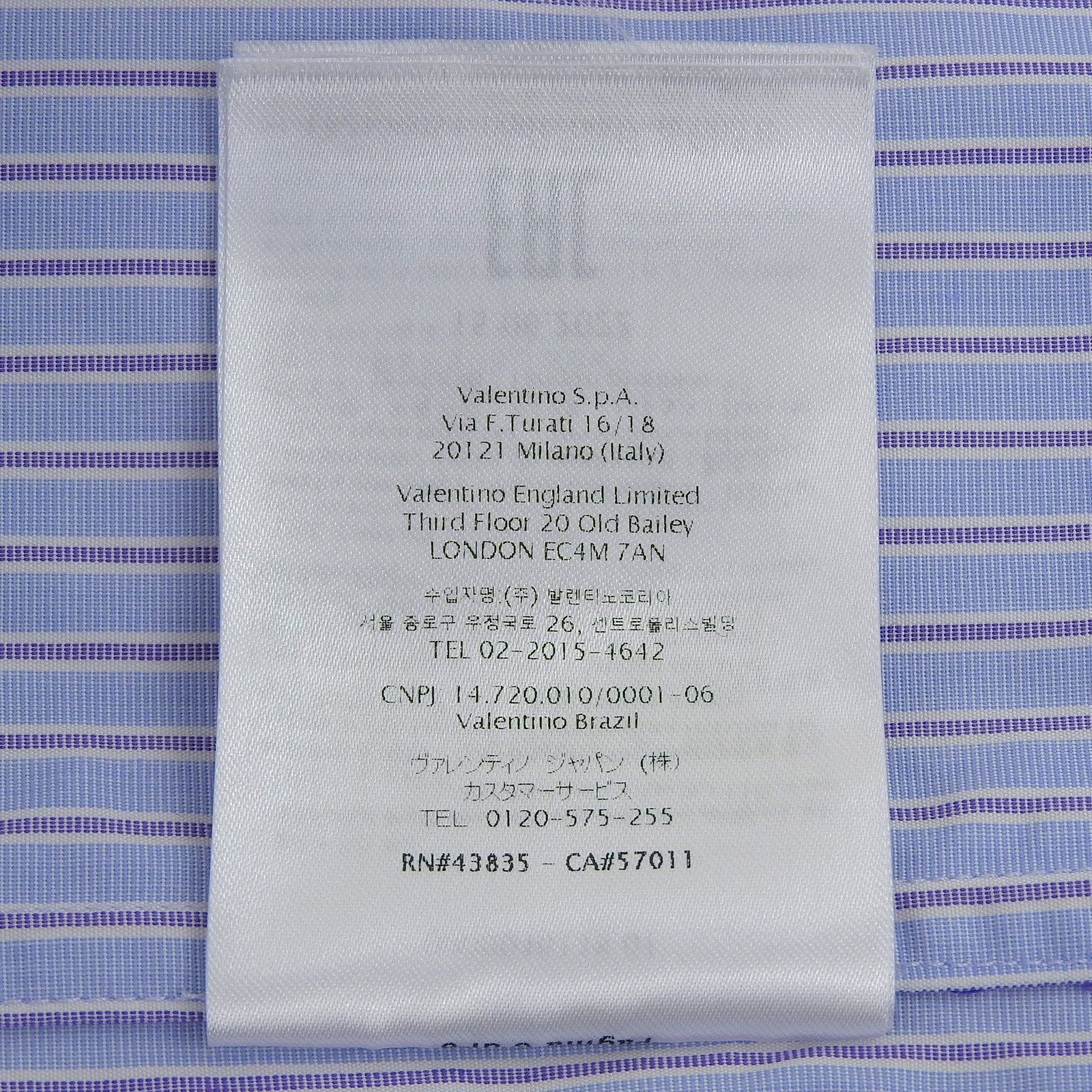 Valentino Valentino Valentino Long Sleeve Cotton Shirt Textile Dress Shirt 2V3ABK7082C DUTY FREE for USA Size ONE SIZE - 8 Thumbnail