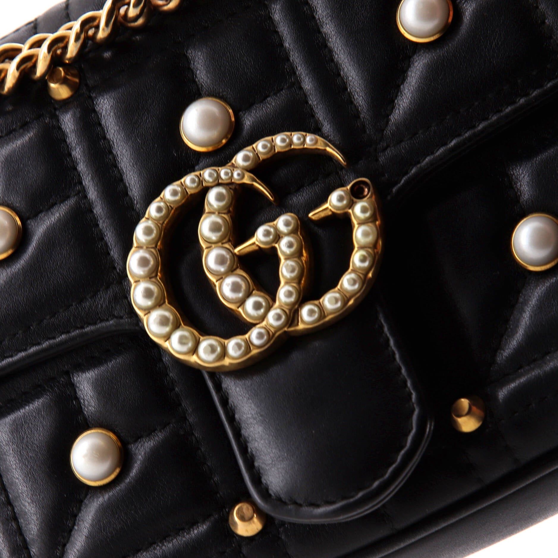 Gucci Pearly GG Marmont Flap Bag Size ONE SIZE - 6 Thumbnail