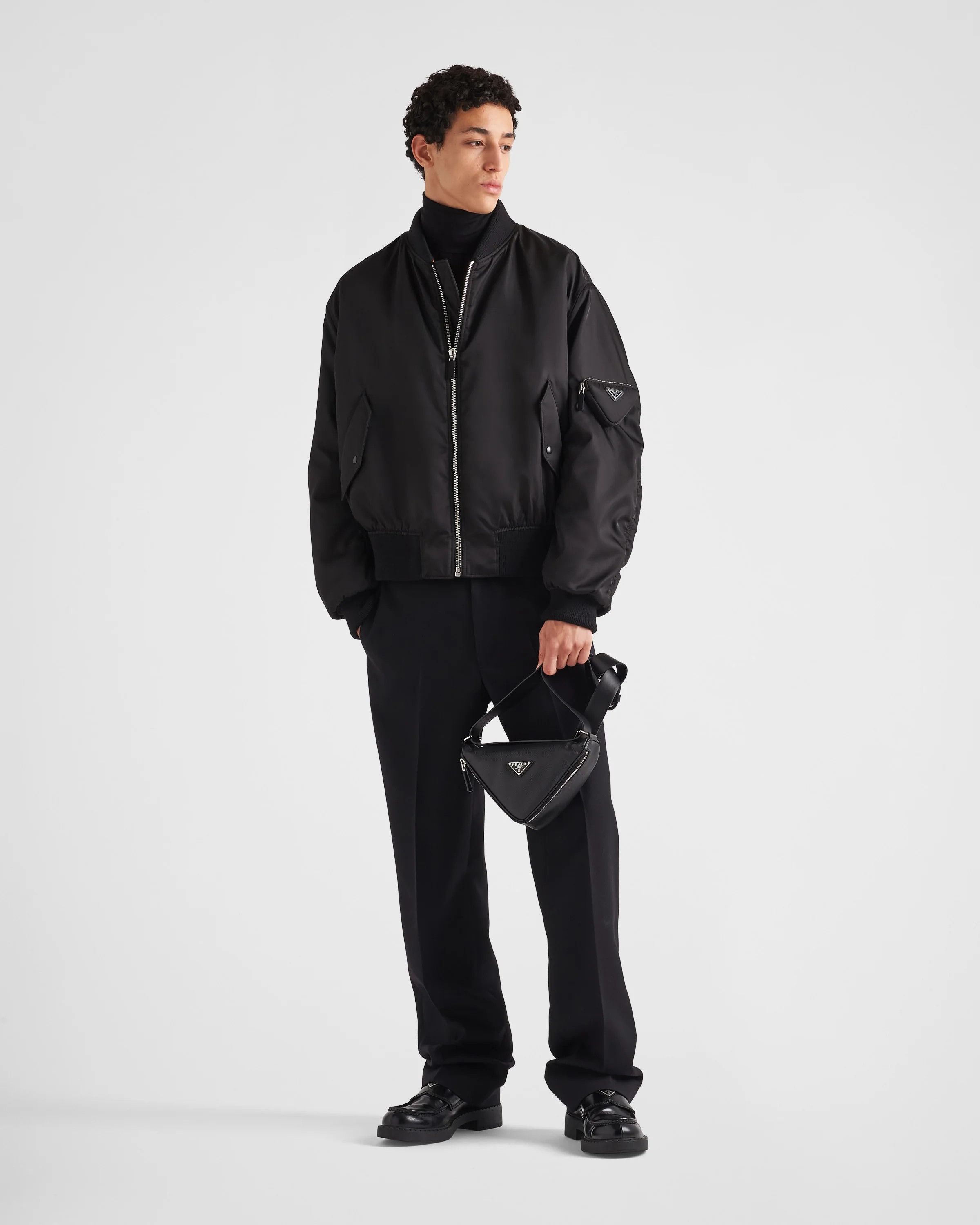 Prada Re-Nylon bomber jacket in black Size US XS / EU 42 / 0 - 3 Thumbnail