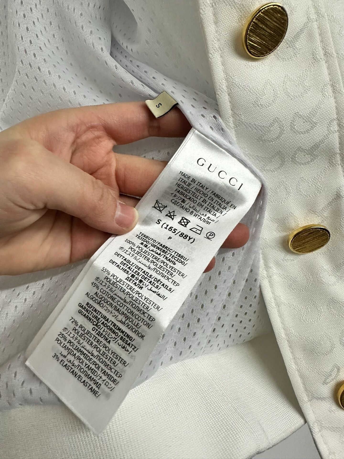 Gucci Gucci White Striped Button Jacket Size US S / EU 44-46 / 1 - 6 Thumbnail