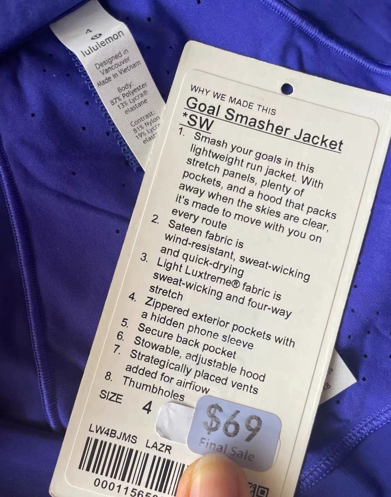 Lululemon Lululemon Goal Smasher Jacket Size XL / US 12-14 / IT 48-50 - 6 Thumbnail