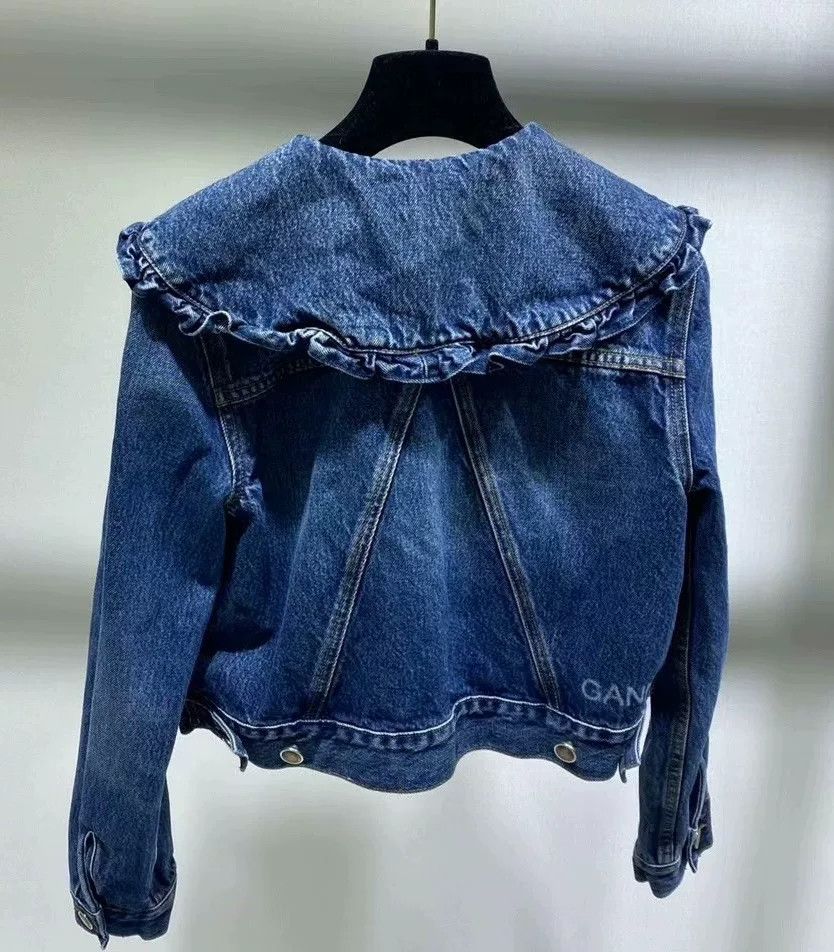 Ganni Ganni Short Denim Jacket Size XXS / US 00 / IT 34 - 2 Thumbnail