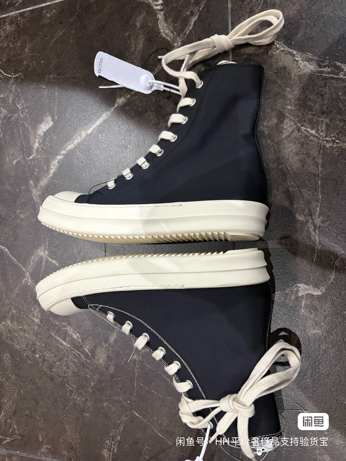 Rick Owens Drkshdw Rick Owens DRKSHDW Round Toe High-Top Sneakers Size US 5.5 / IT 35.5 - 3 Thumbnail