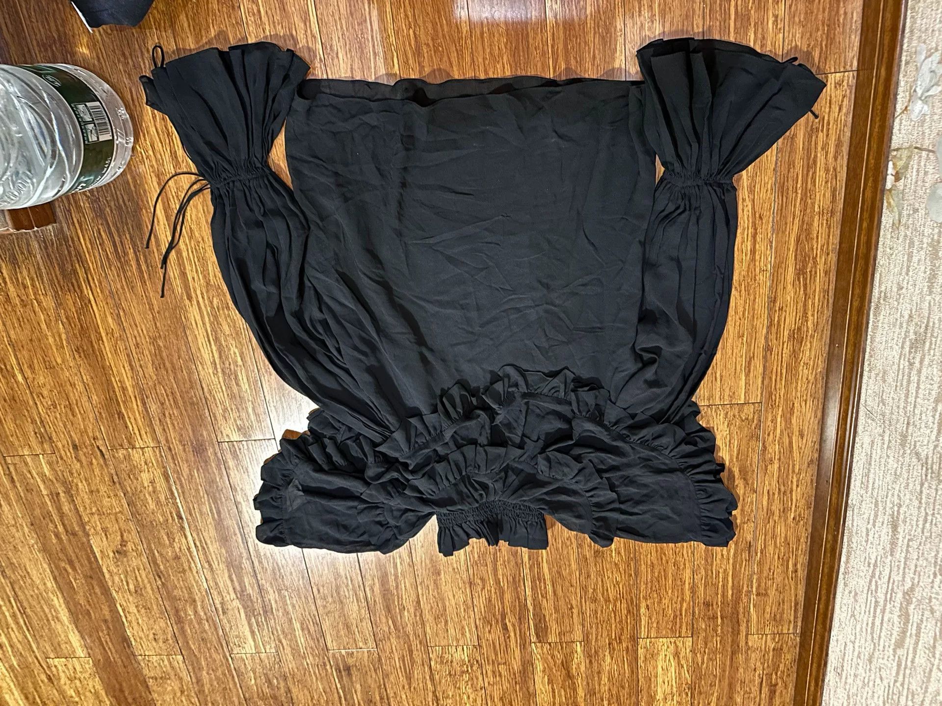 Saint Laurent Paris Saint Laurent Black Pleated Silk Top Size XS / US 0-2 / IT 36-38 - 2 Thumbnail