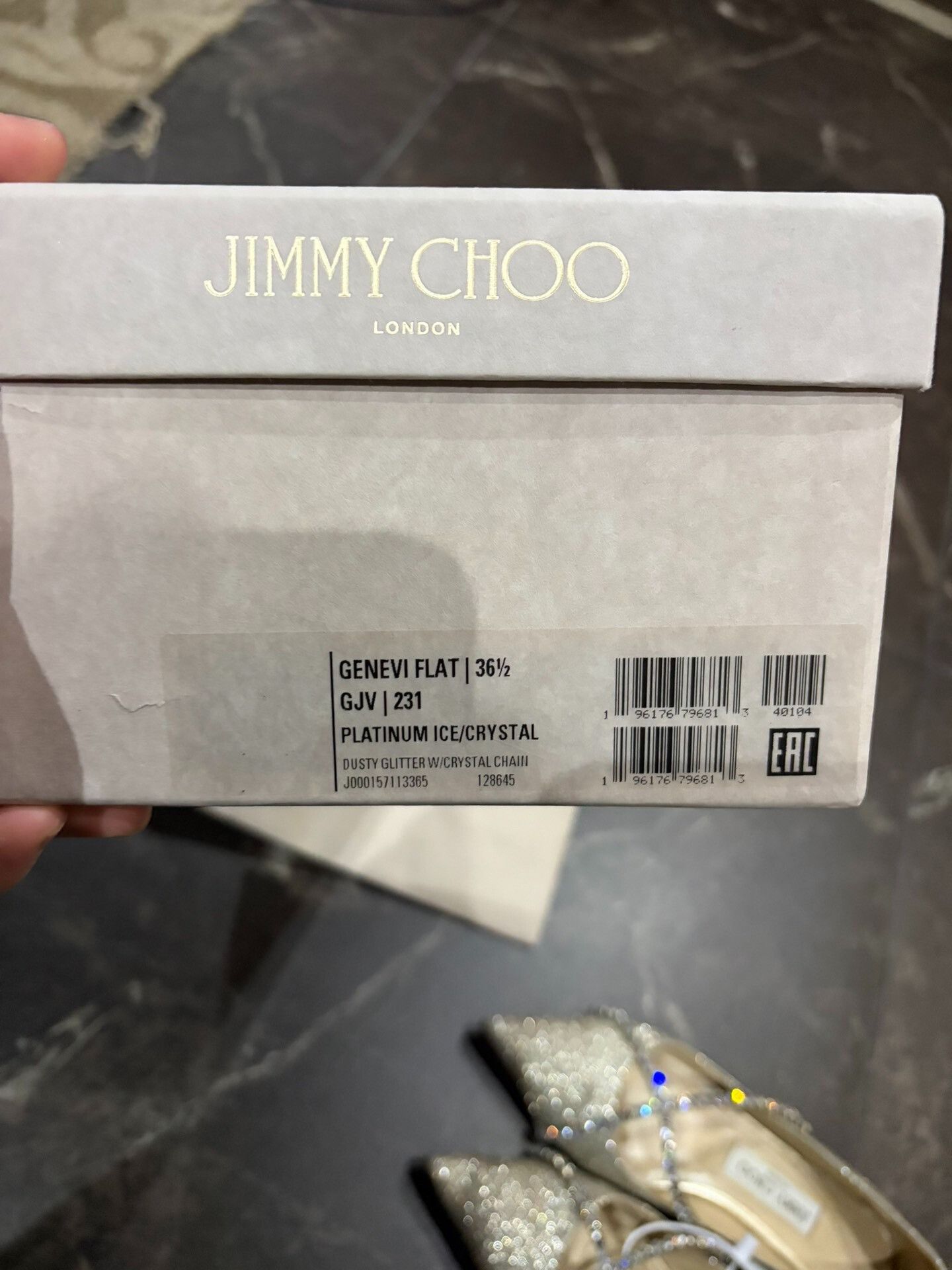 Jimmy Choo Jimmy Choo Glitter Cross Chain Flats Size US 5.5 / IT 35.5 - 6 Thumbnail