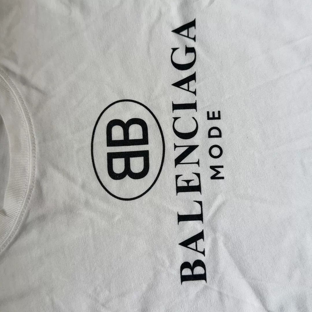 Balenciaga Balenciaga White Logo Short Sleeve T-Shirt Size S / US 4 / IT 40 - 2 Thumbnail