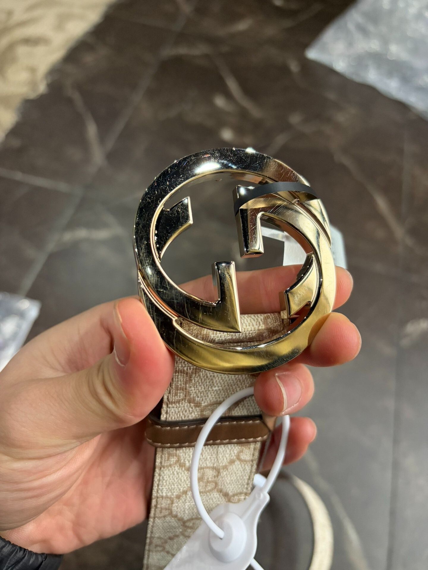 Gucci Gucci Beige Leather Belt Size ONE SIZE - 4 Thumbnail