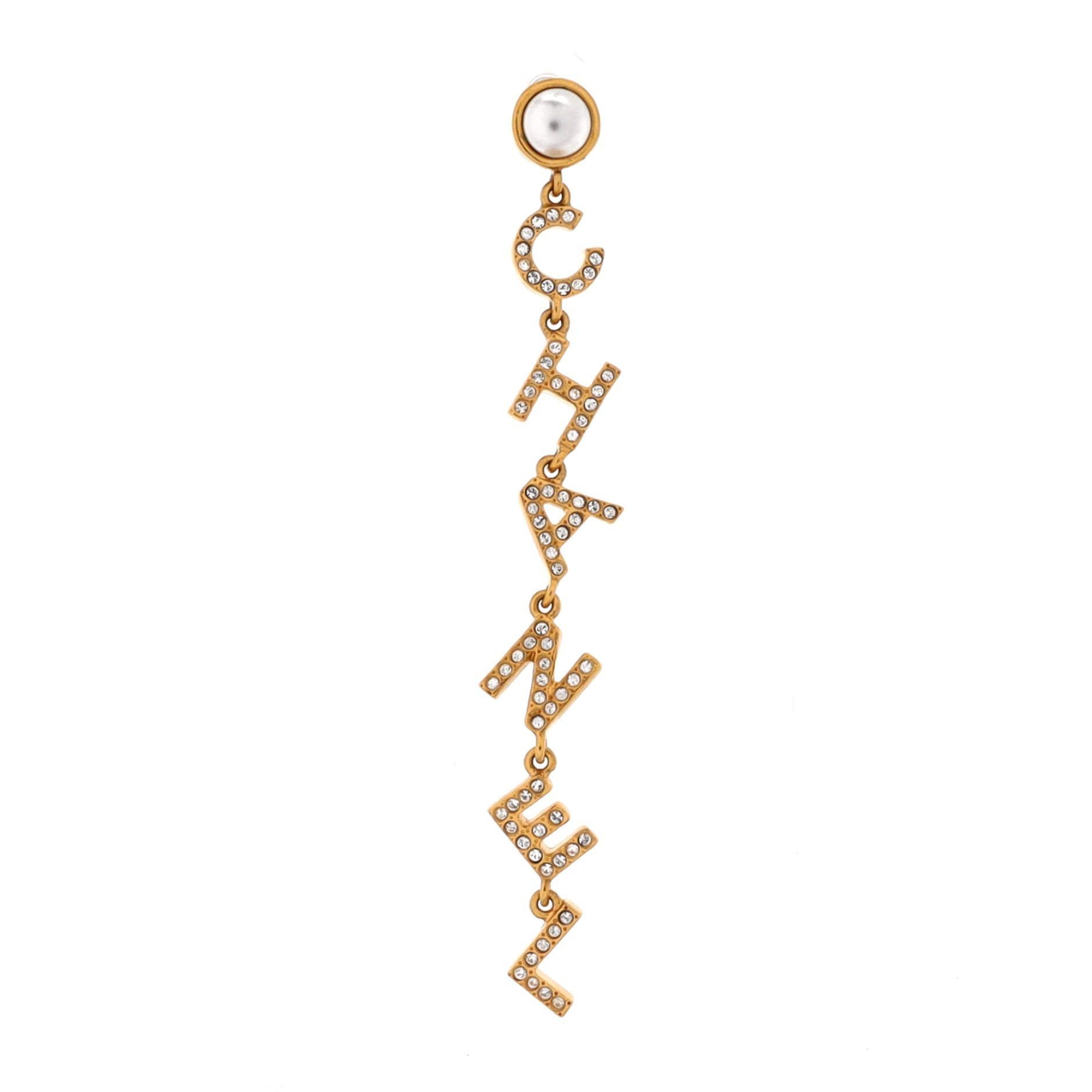 Chanel 90's Icon Letter Drop Earrings Size ONE SIZE - 2 Thumbnail