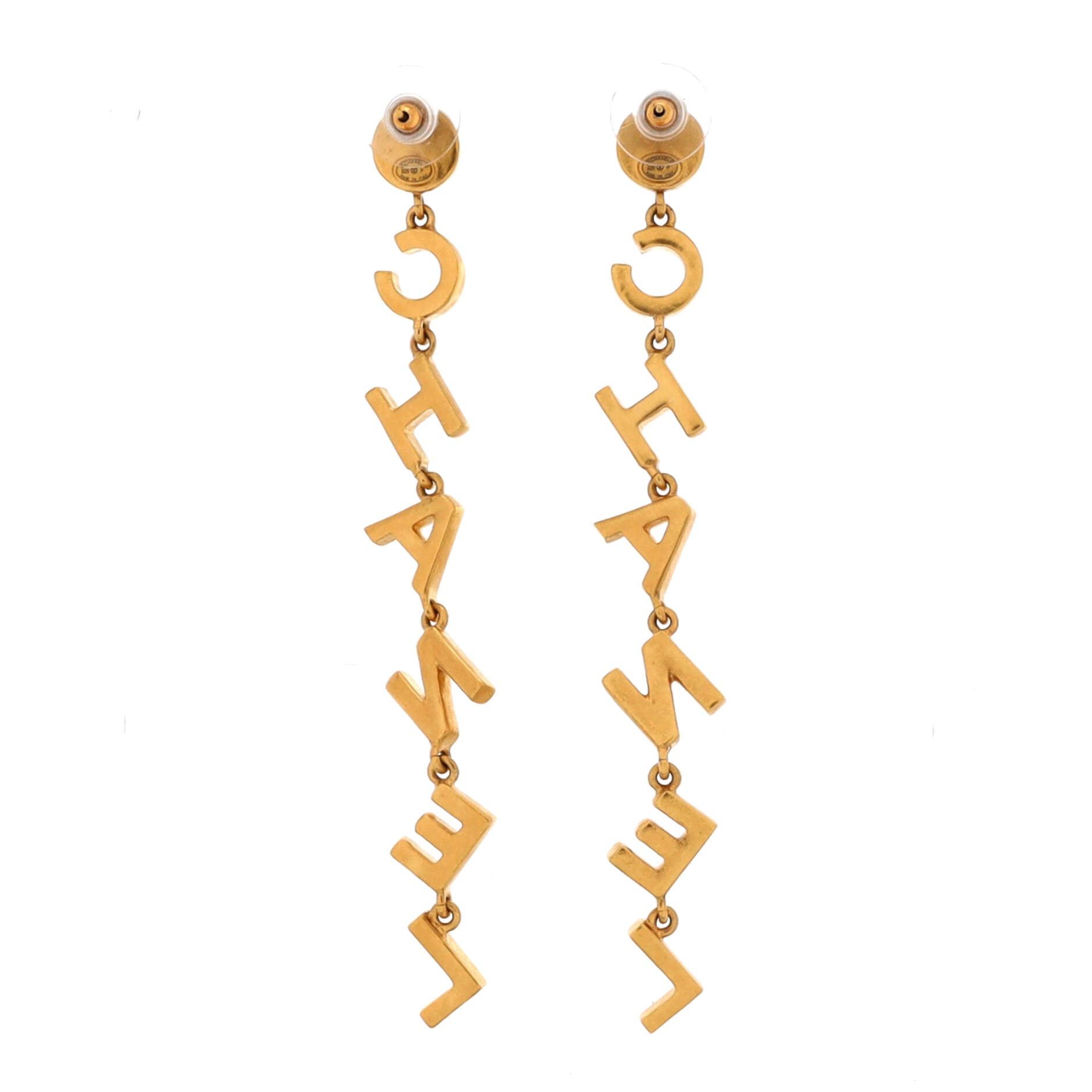 Chanel 90's Icon Letter Drop Earrings Size ONE SIZE - 3 Thumbnail