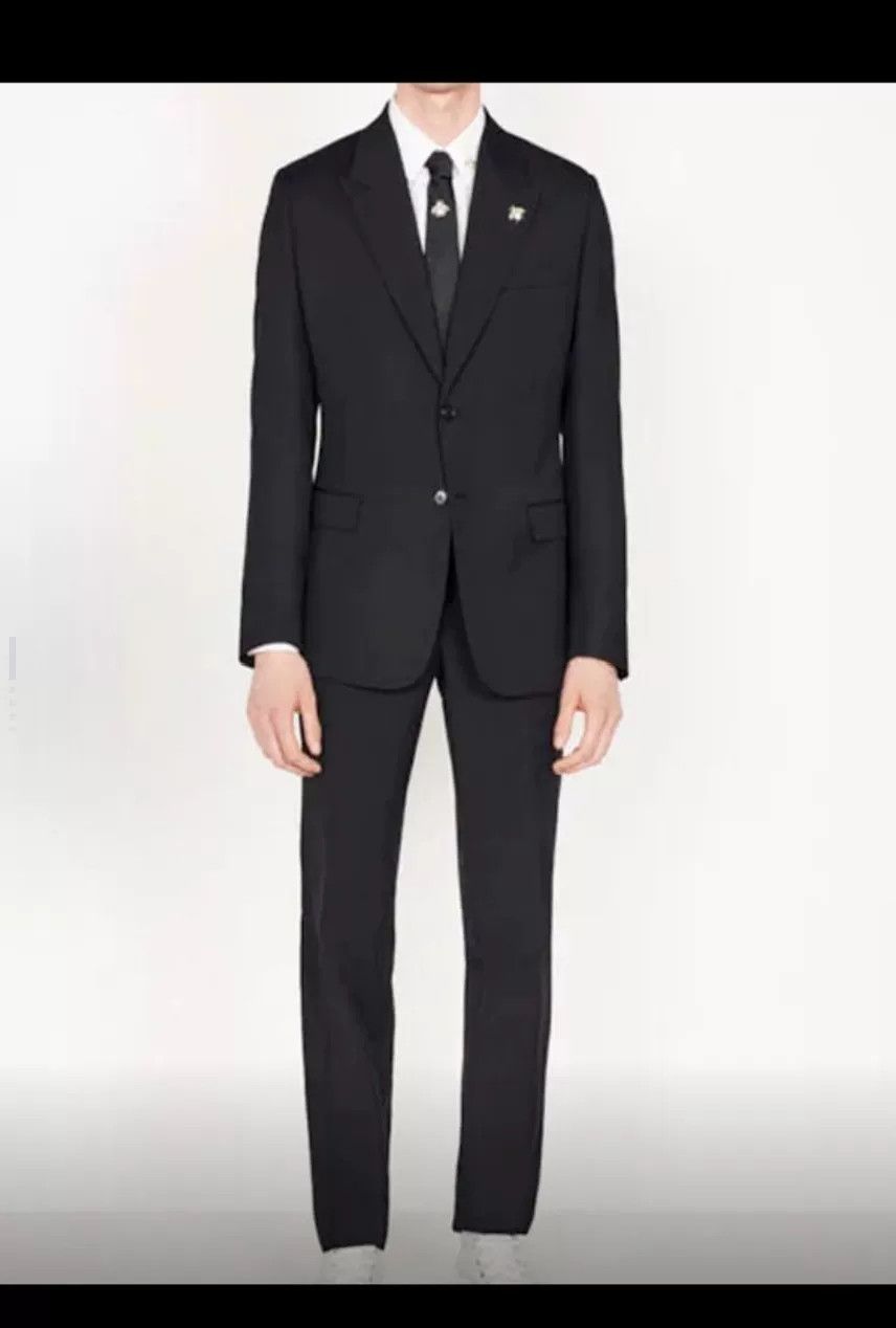 Dior Dior Black Wool Suit with Bee Brooch Size US L / EU 52-54 / 3 - 9 Thumbnail
