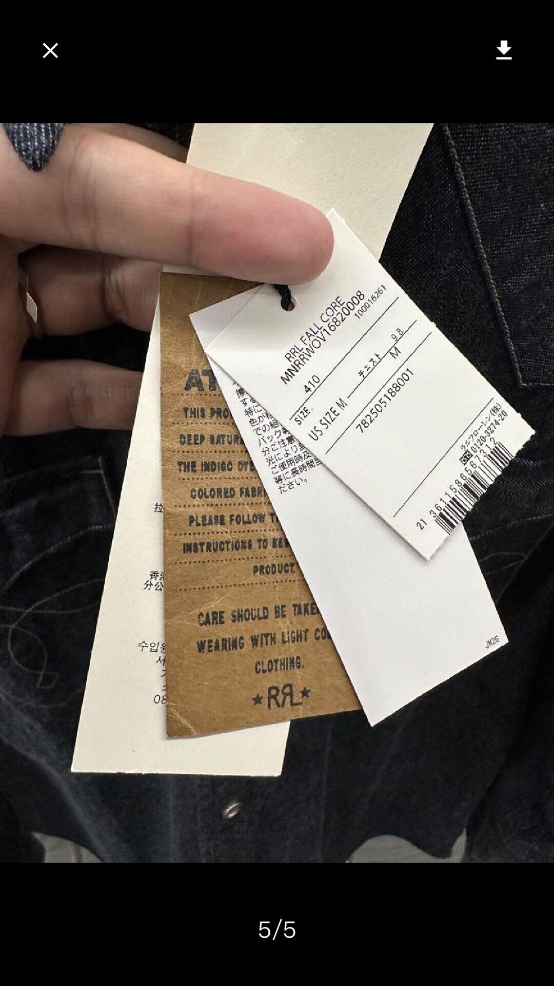 RRL Ralph Lauren RRL Denim Western Long Sleeve Shirt Size US M / EU 48-50 / 2 - 7 Thumbnail