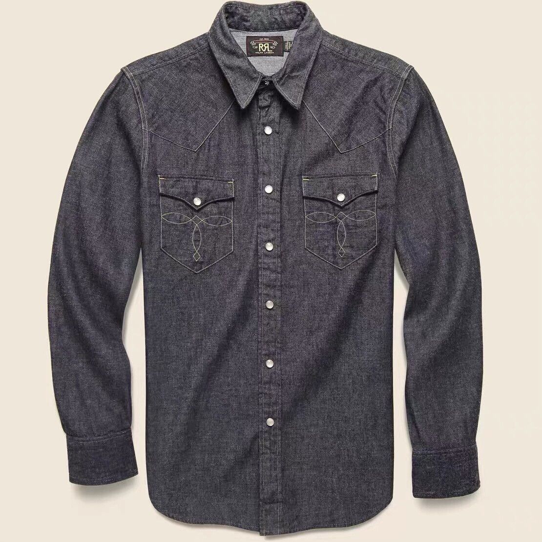 RRL Ralph Lauren RRL Denim Western Long Sleeve Shirt Size US M / EU 48-50 / 2 - 3 Thumbnail