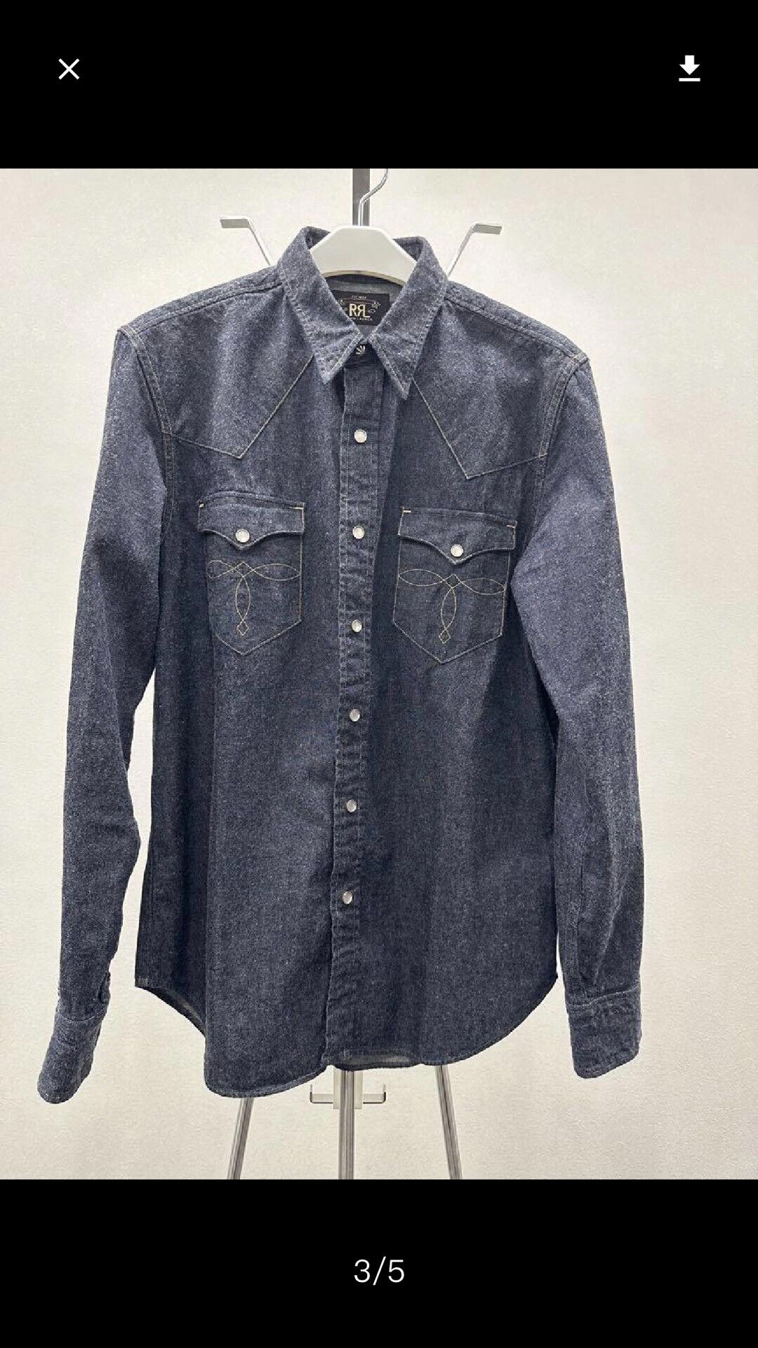 RRL Ralph Lauren RRL Denim Western Long Sleeve Shirt Size US M / EU 48-50 / 2 - 4 Thumbnail