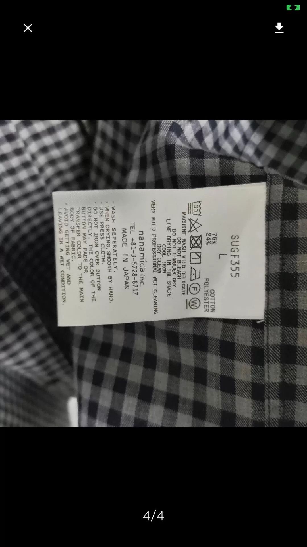 Nanamica New Navy Checkered Shirt for Men Size US L / EU 52-54 / 3 - 7 Thumbnail