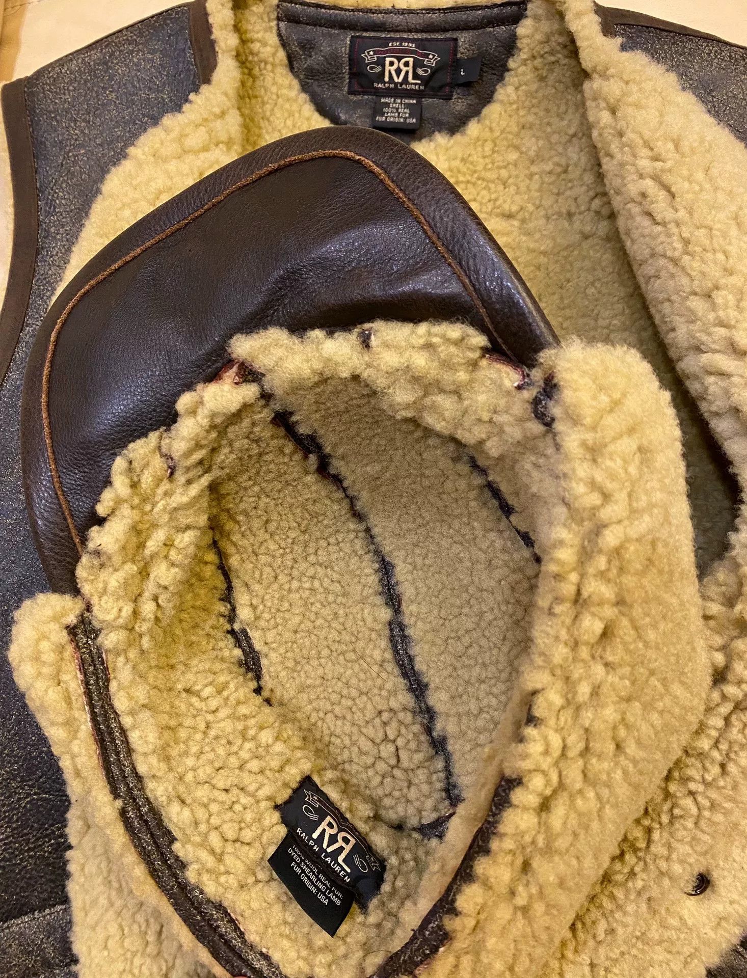 RRL Ralph Lauren Limited-Edition Shearling Cap Size ONE SIZE - 6 Thumbnail